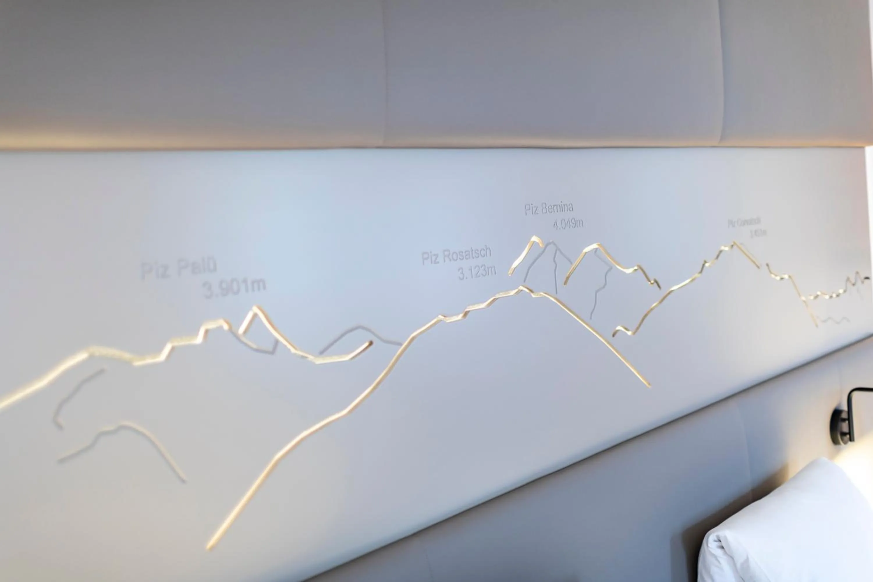 Bed in Hotel Rosatsch