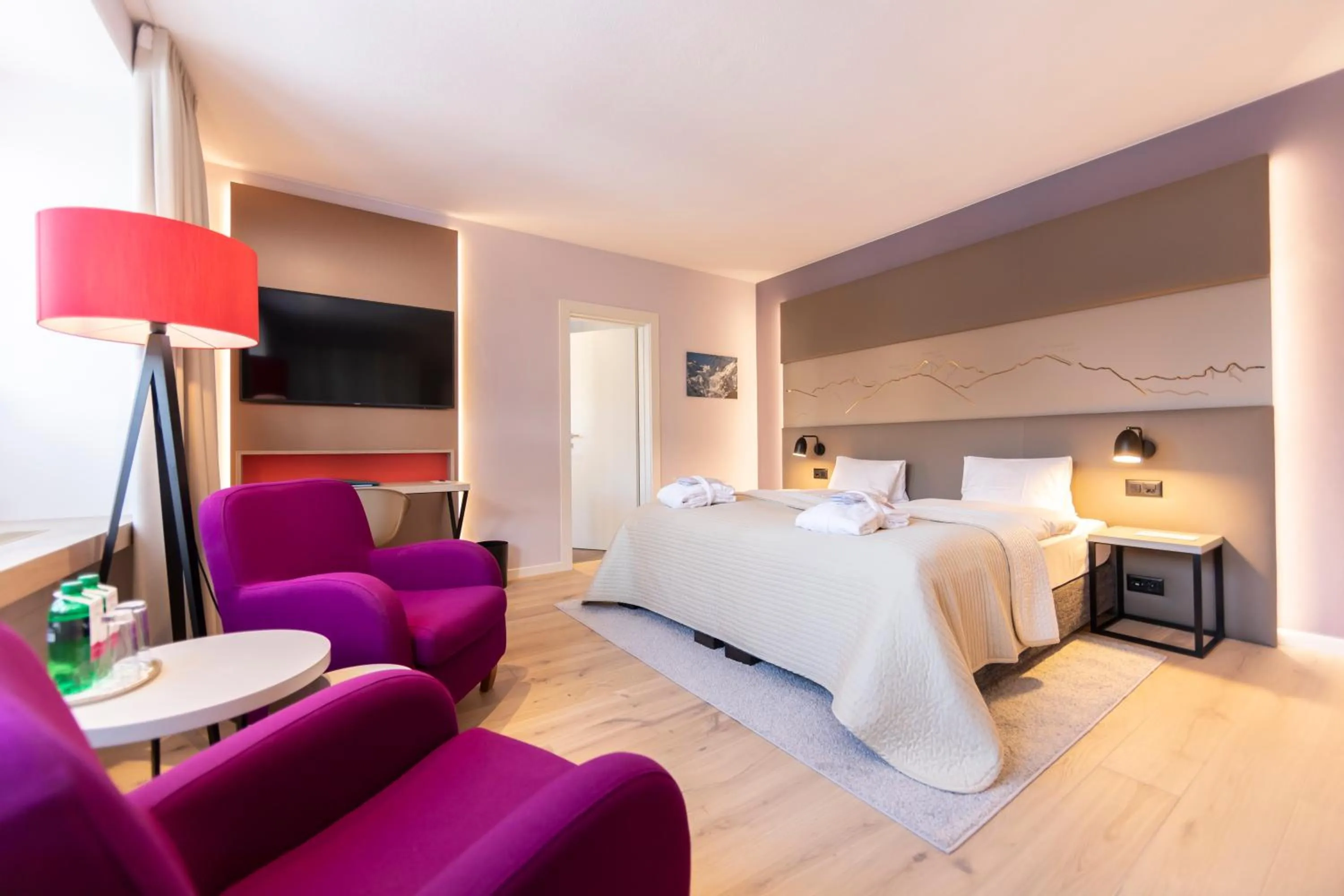 Bed in Hotel Rosatsch