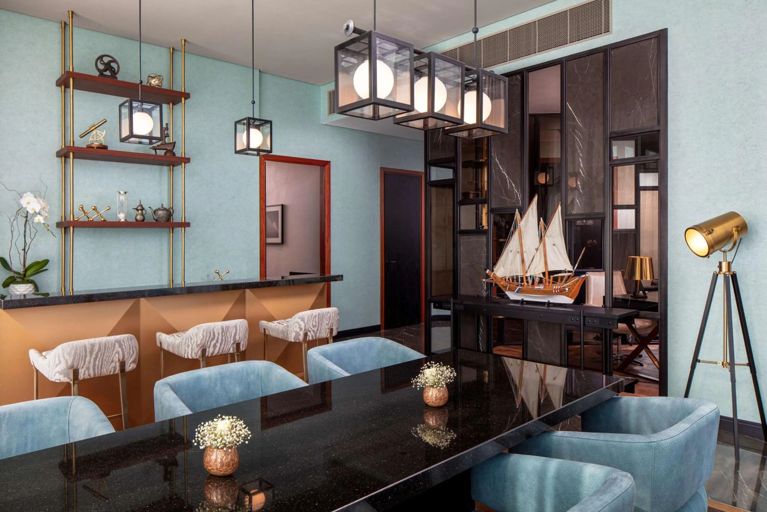 Living room in DoubleTree by Hilton Dubai M Square Hotel & Residences