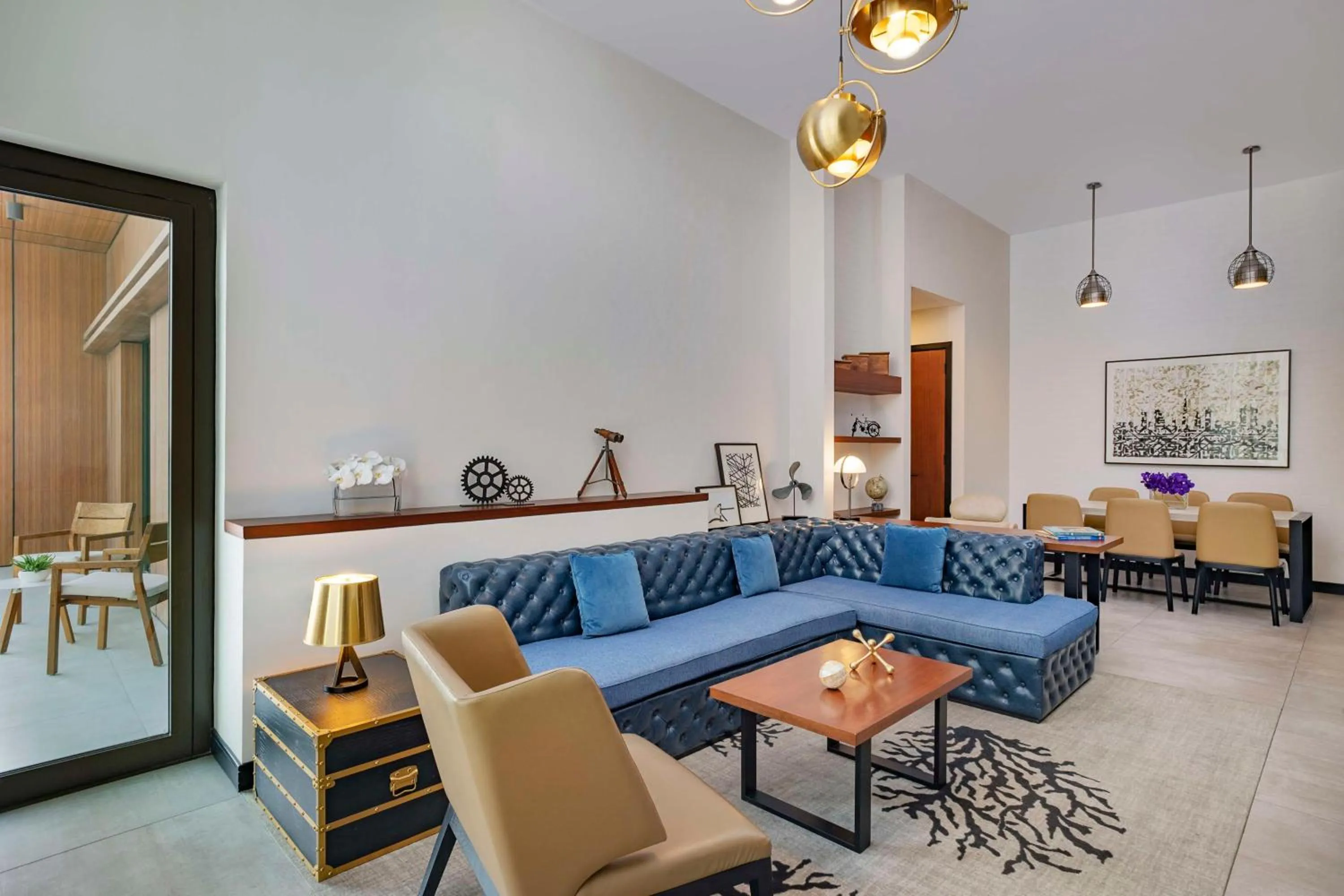 Living room in DoubleTree by Hilton Dubai M Square Hotel & Residences