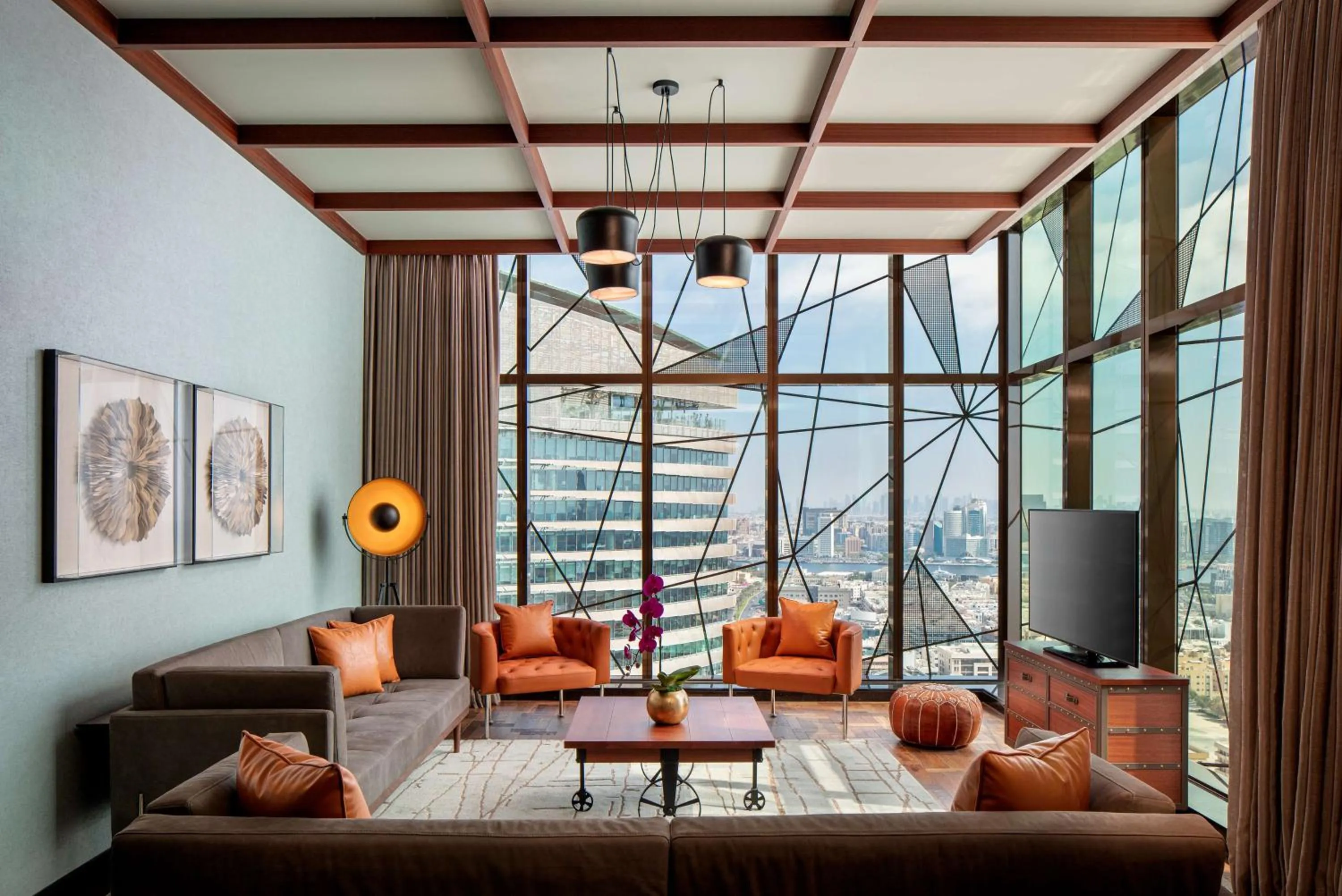Living room in DoubleTree by Hilton Dubai M Square Hotel & Residences