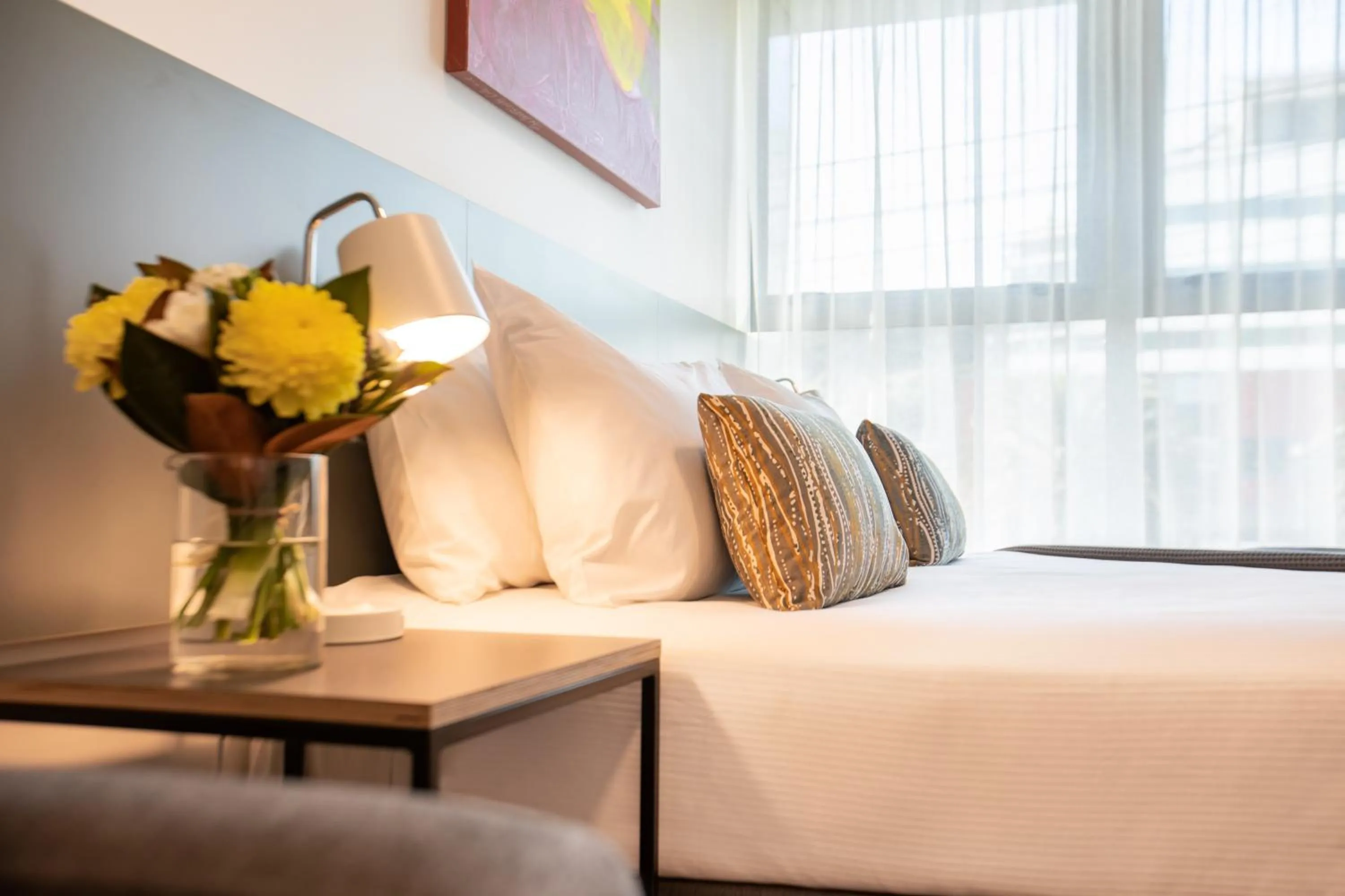 Bed in Sojourn Apartment Hotel - Riddiford