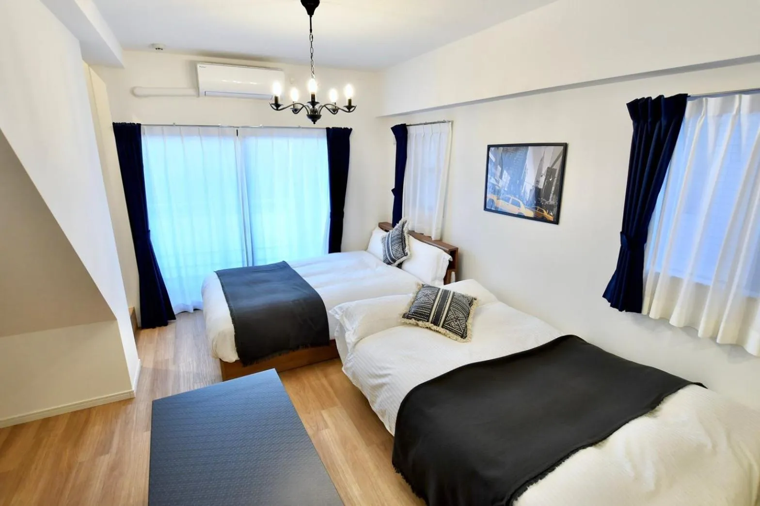 Bed in Riverside Inn Hakata