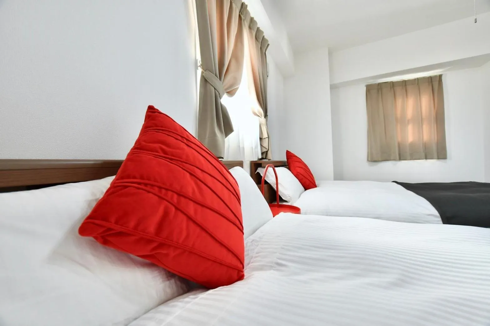 Bed in Riverside Inn Hakata