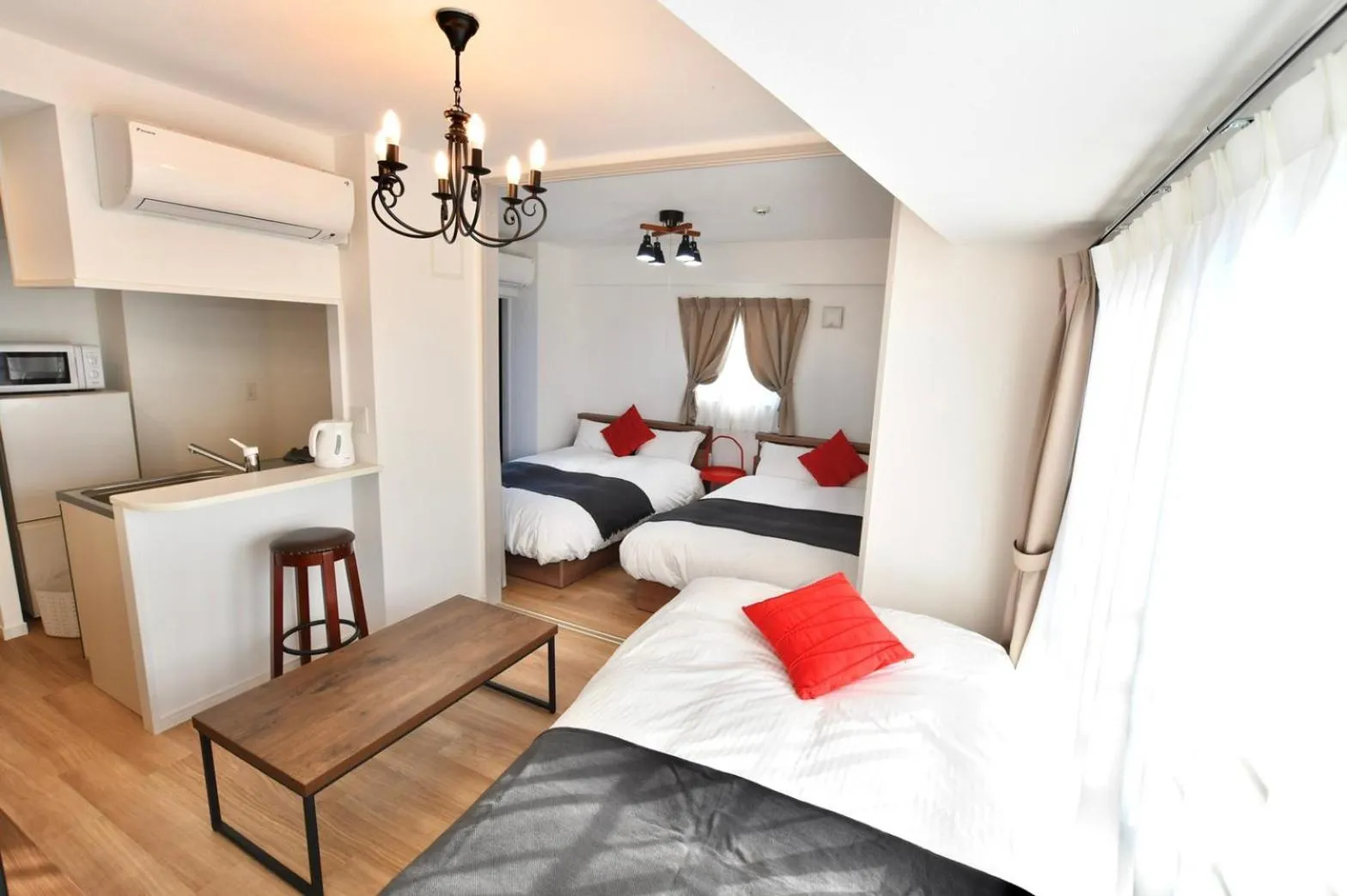 Bed in Riverside Inn Hakata