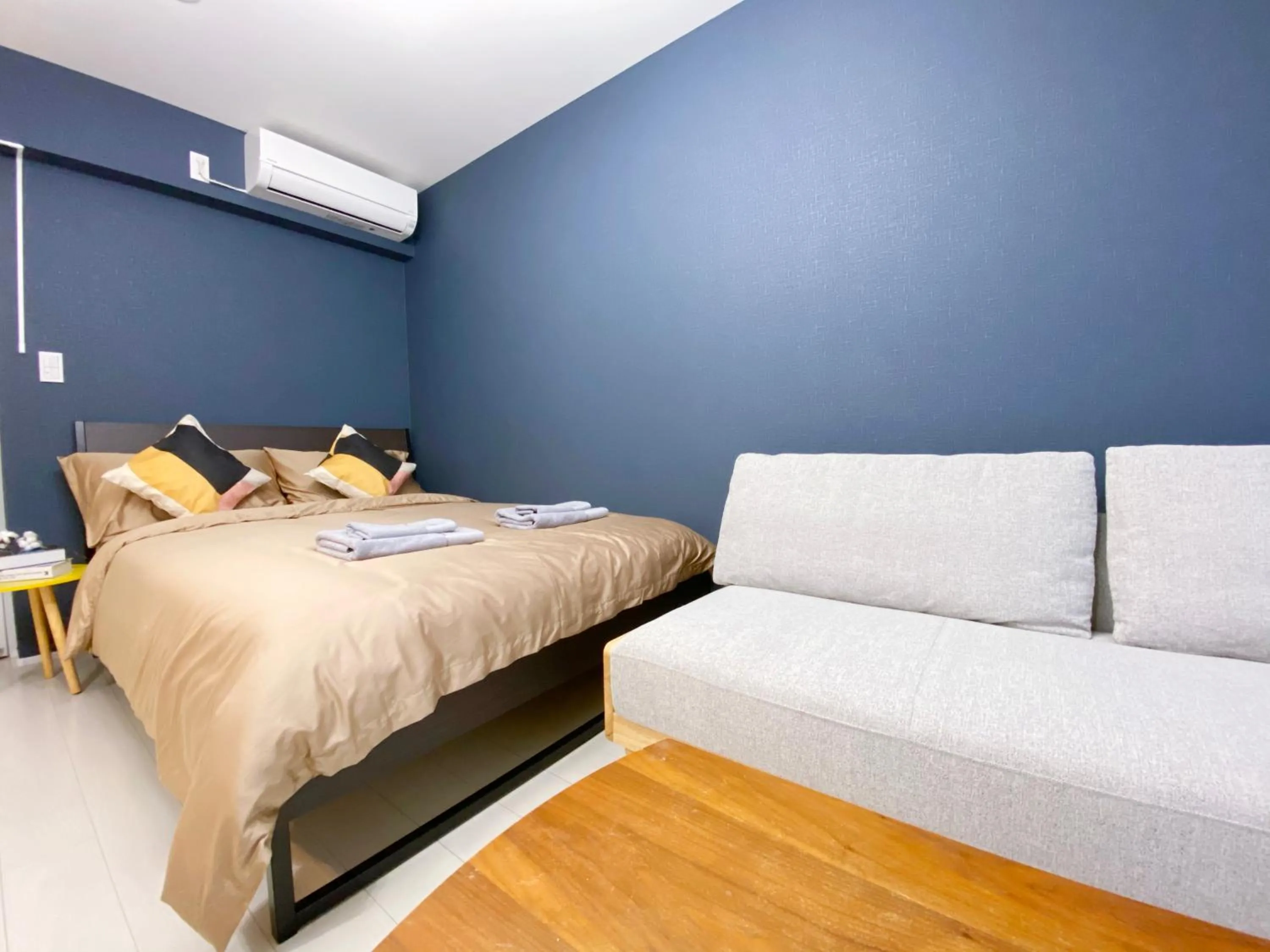 Bed in nestay apartment tokyo ginza