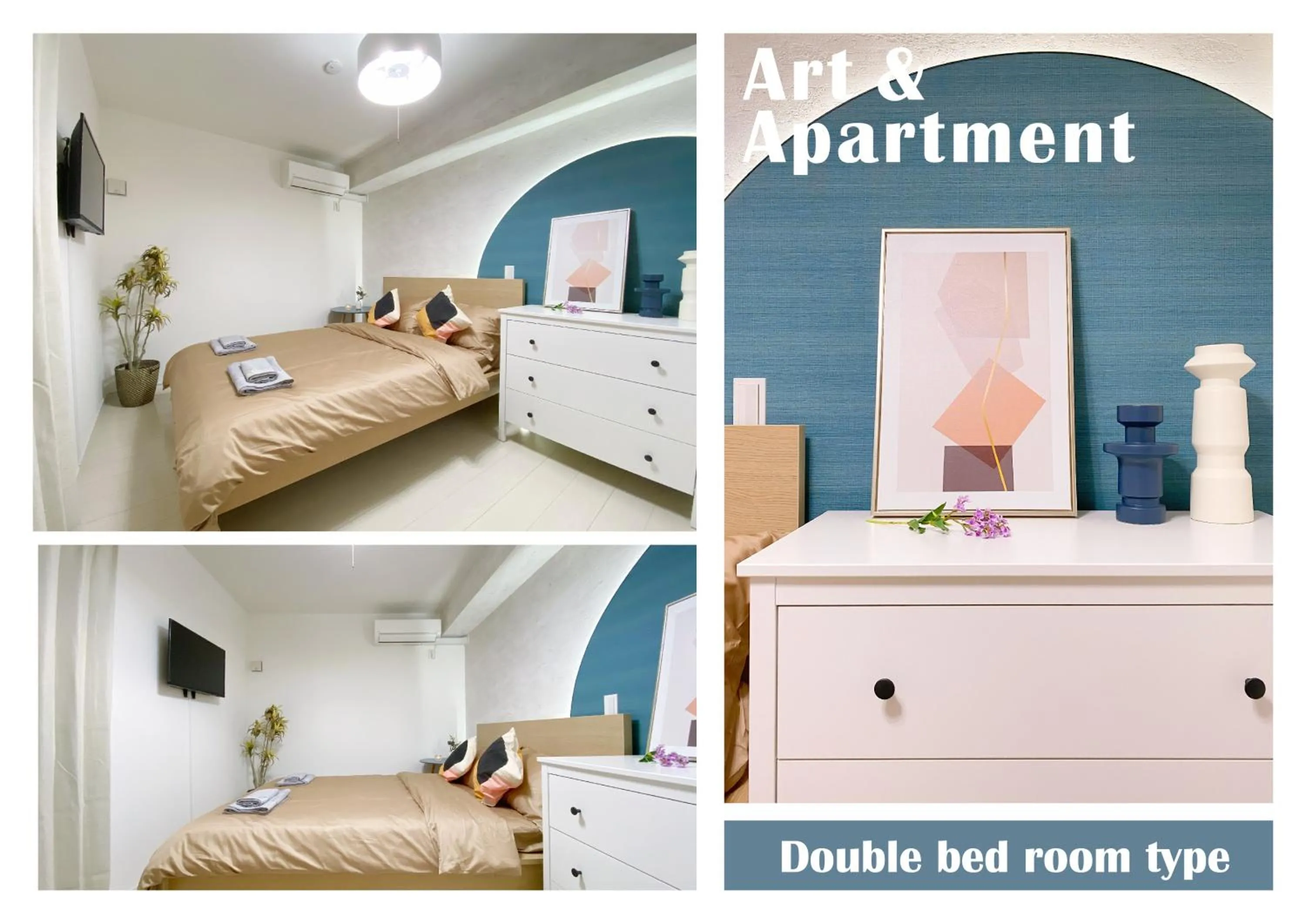 Bed in nestay apartment tokyo ginza