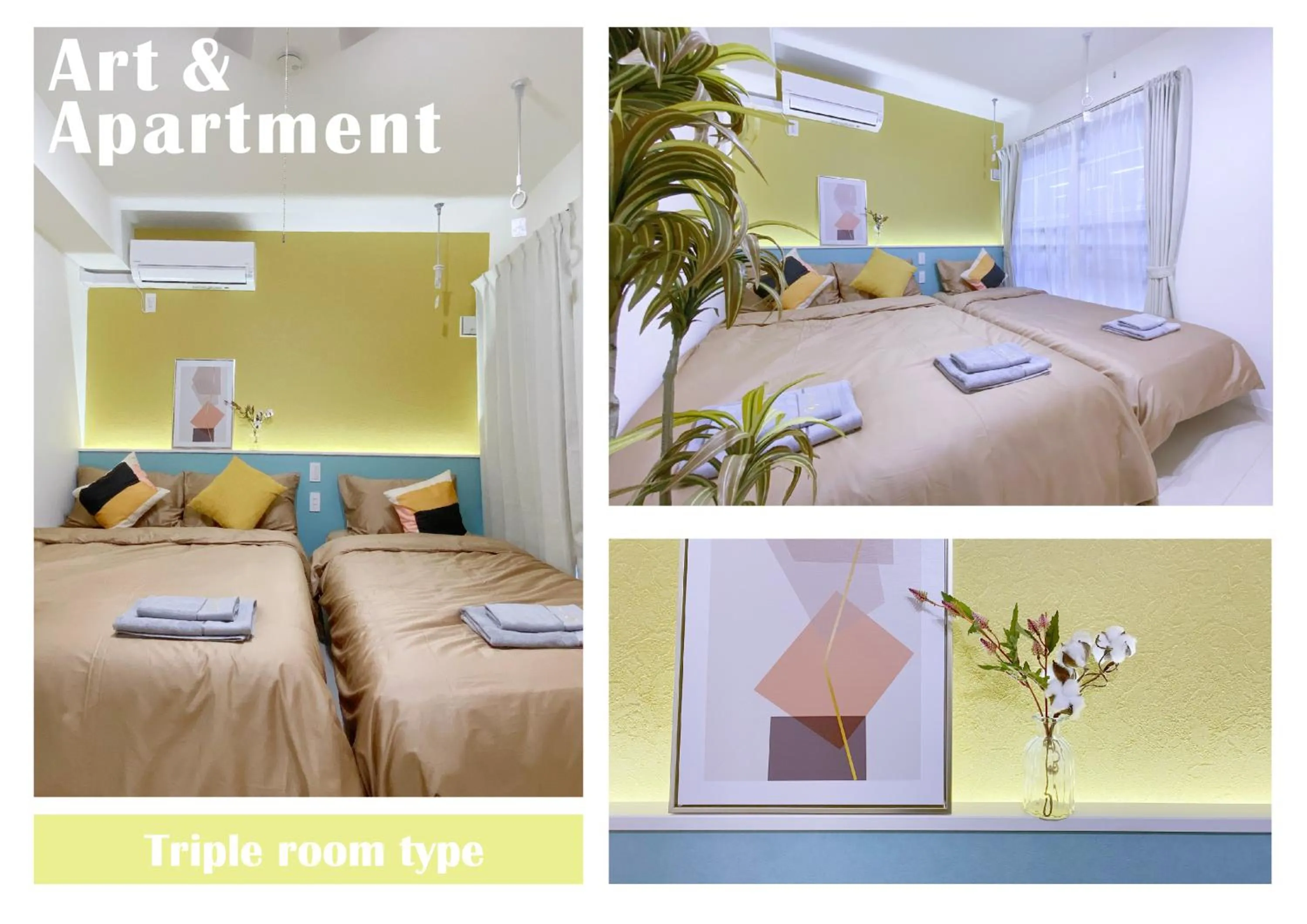 Bed in nestay apartment tokyo ginza