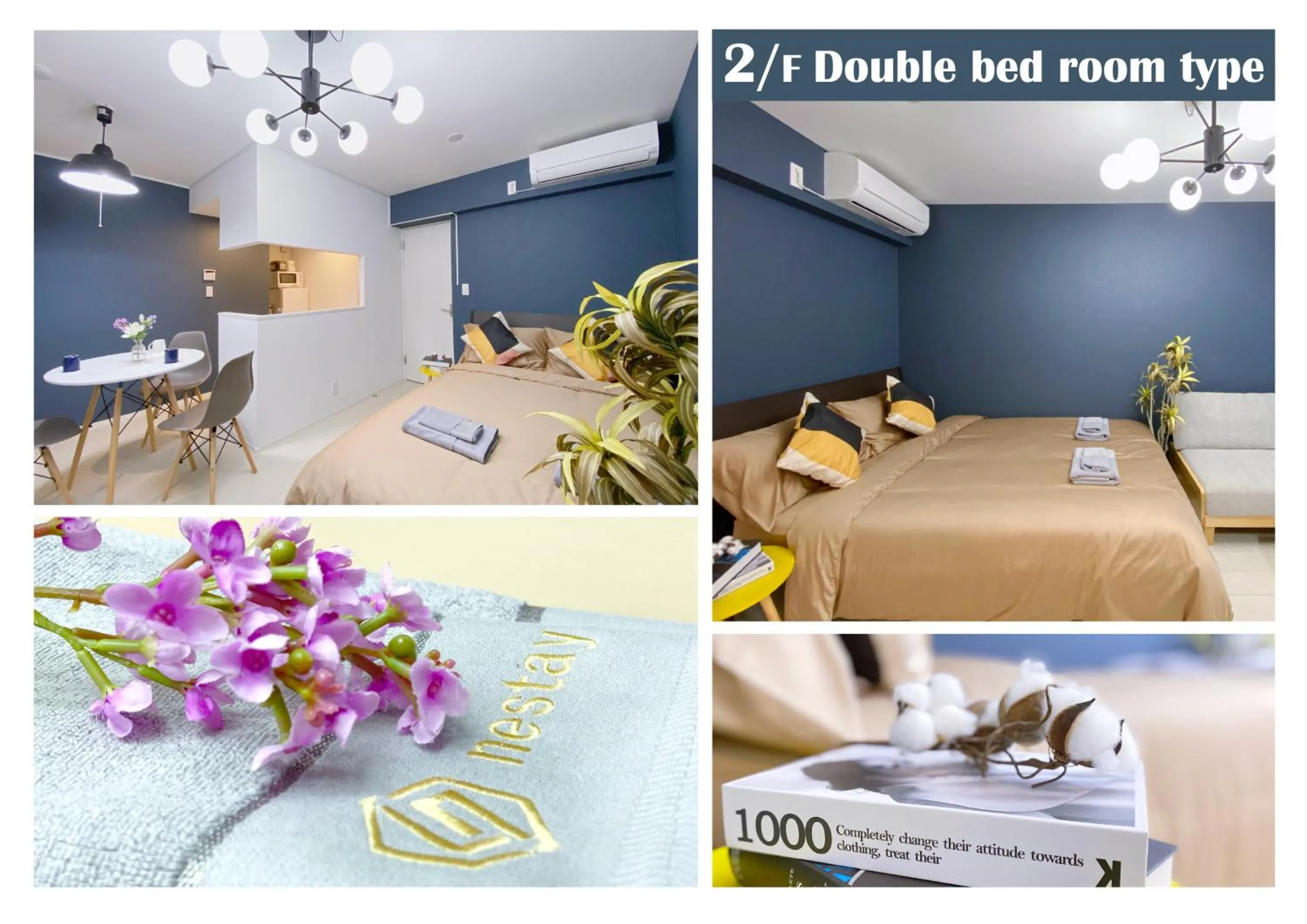 Bed in nestay apartment tokyo ginza