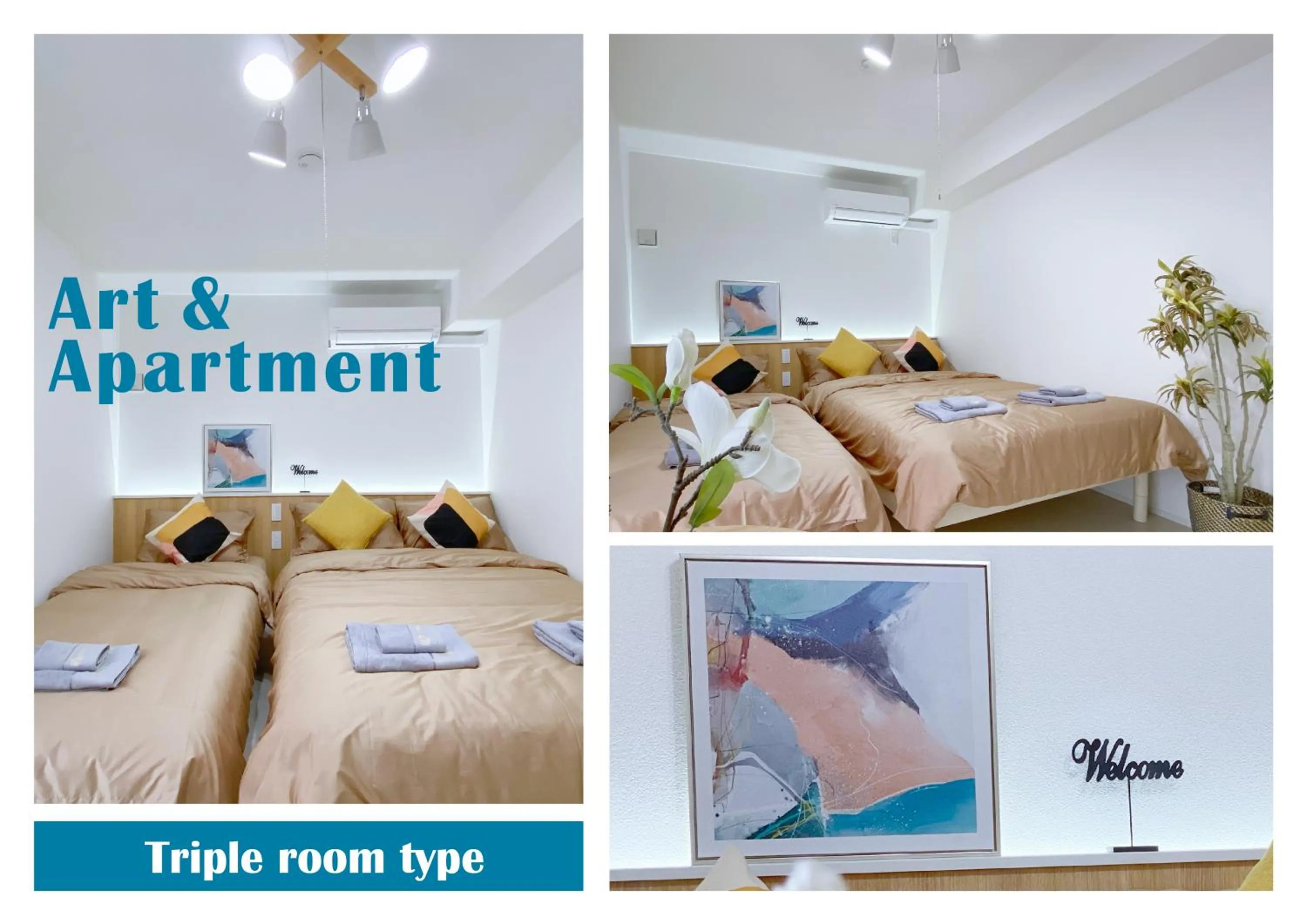 Bed in nestay apartment tokyo ginza