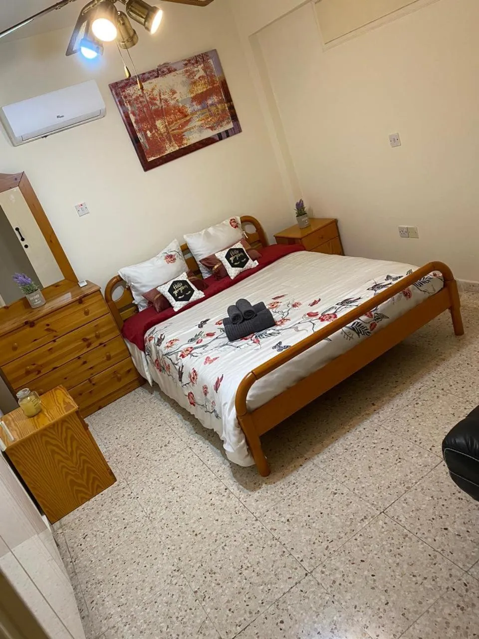 Bedroom, Bed in Larnaca Comfort Rooms With Smart TV & Netflix