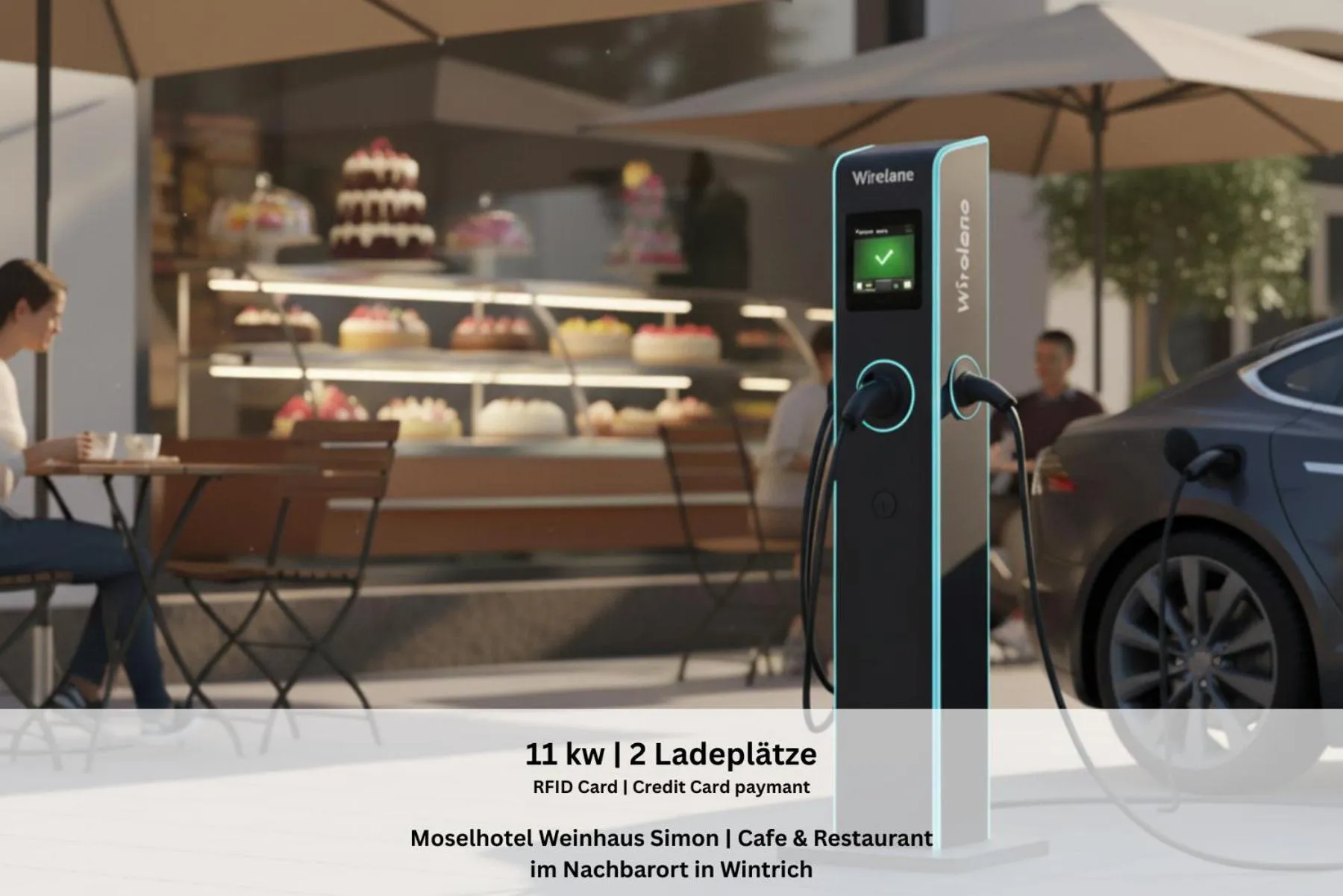 Parking in Moselhotel Weinhaus Simon `Sauna`Restaurant`ELadesäule