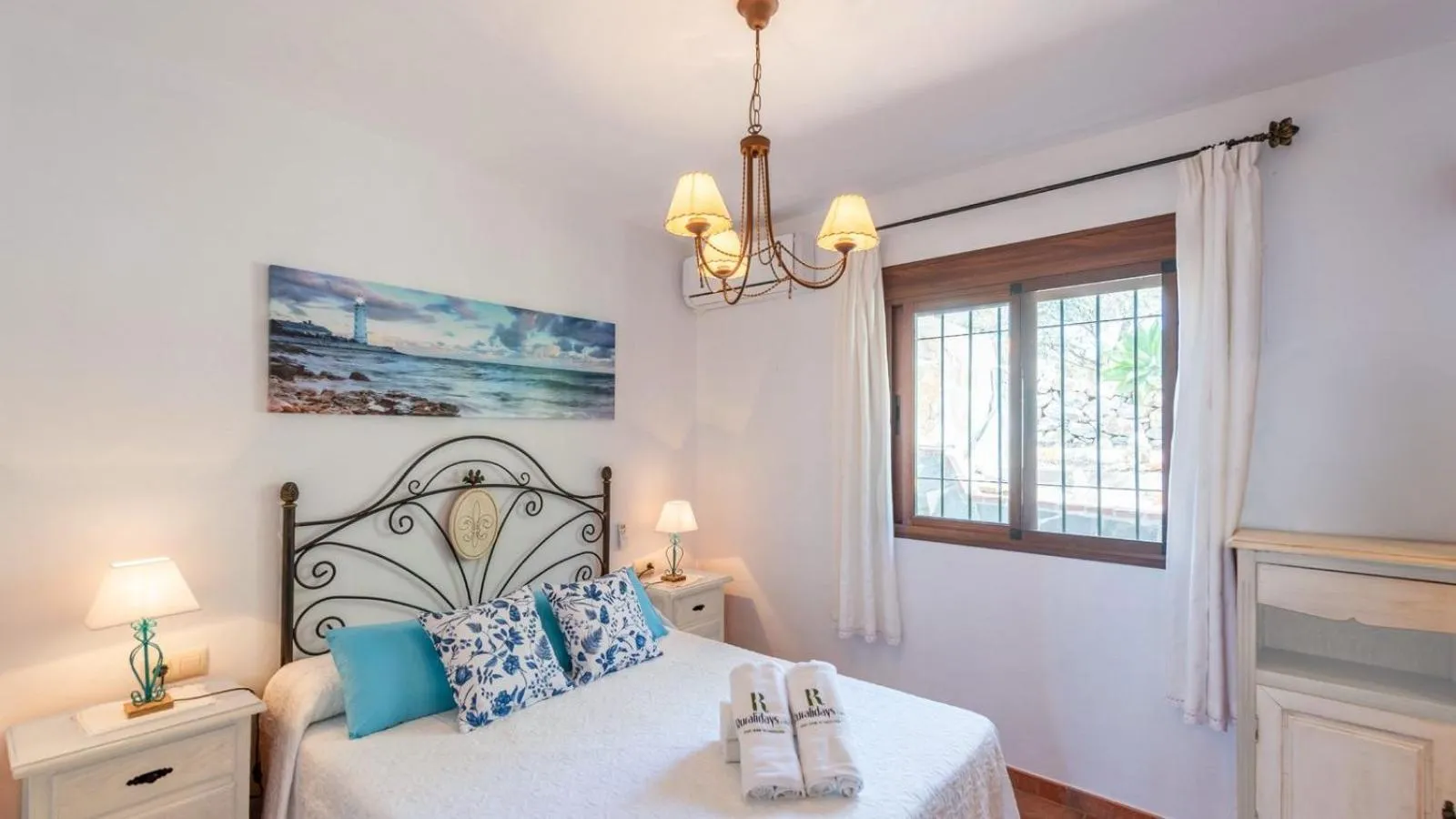Bedroom, Bed in Casa Cuatro Caminos Frigiliana by Ruralidays
