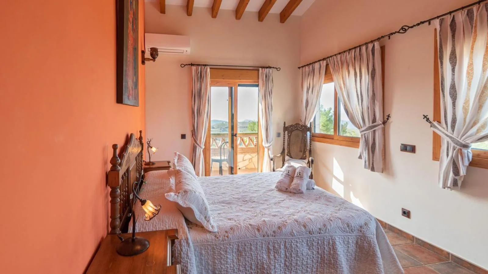 Bedroom, Bed in Villa Paraiso Andaluz Sedella by Ruralidays