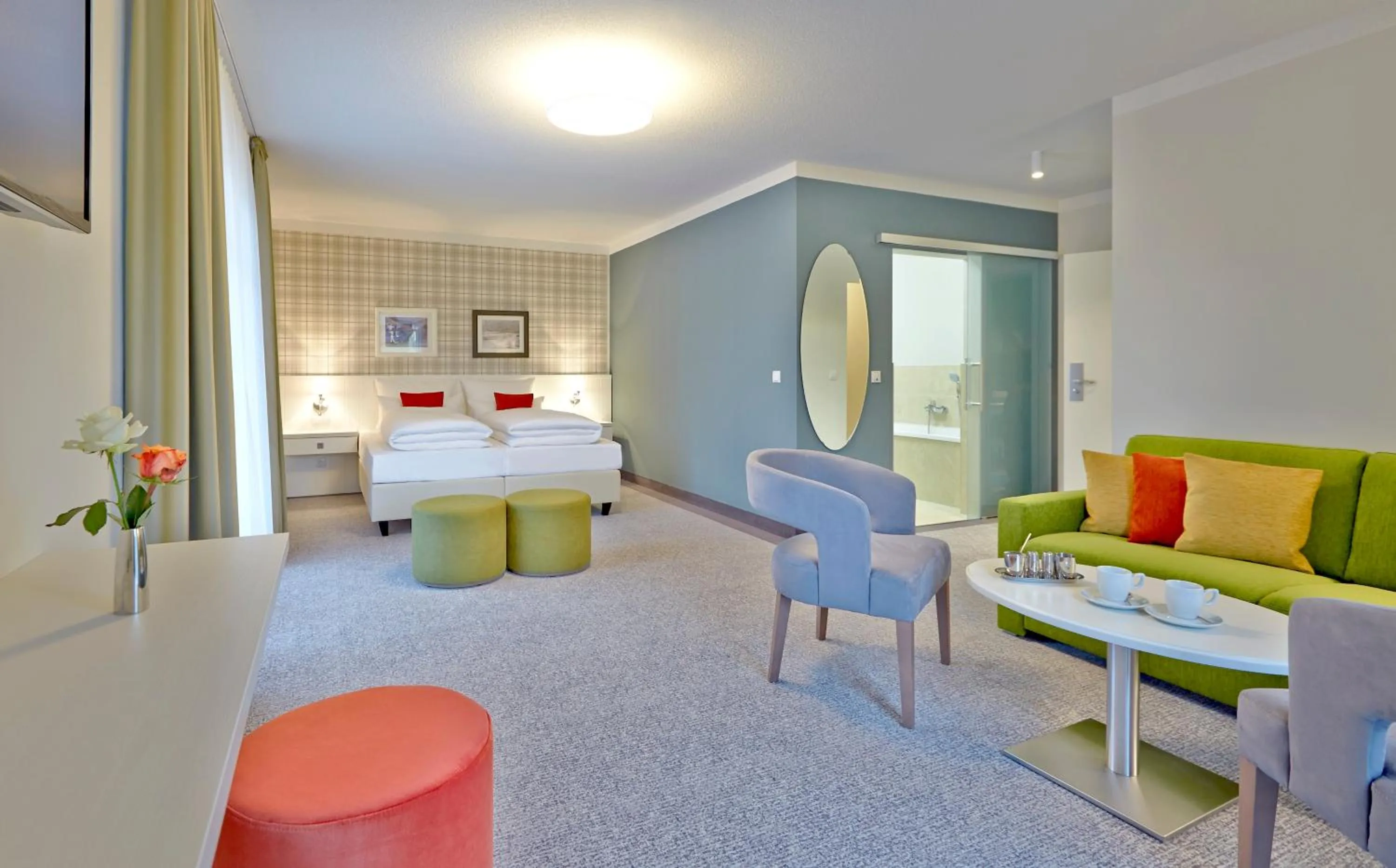 Bathroom, Bed in Dorint Resort Baltic Hills Usedom