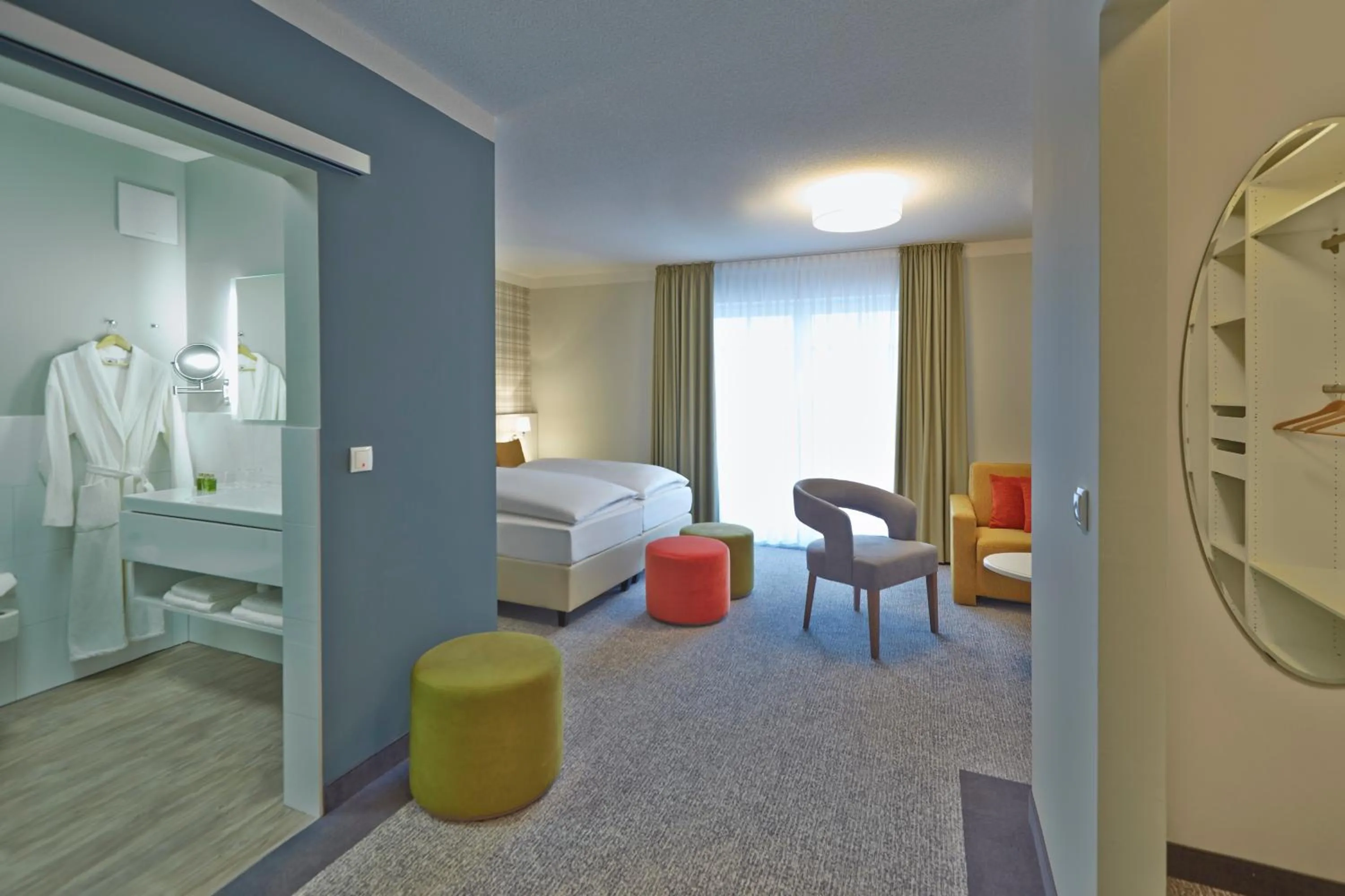 Bathroom, Bed in Dorint Resort Baltic Hills Usedom