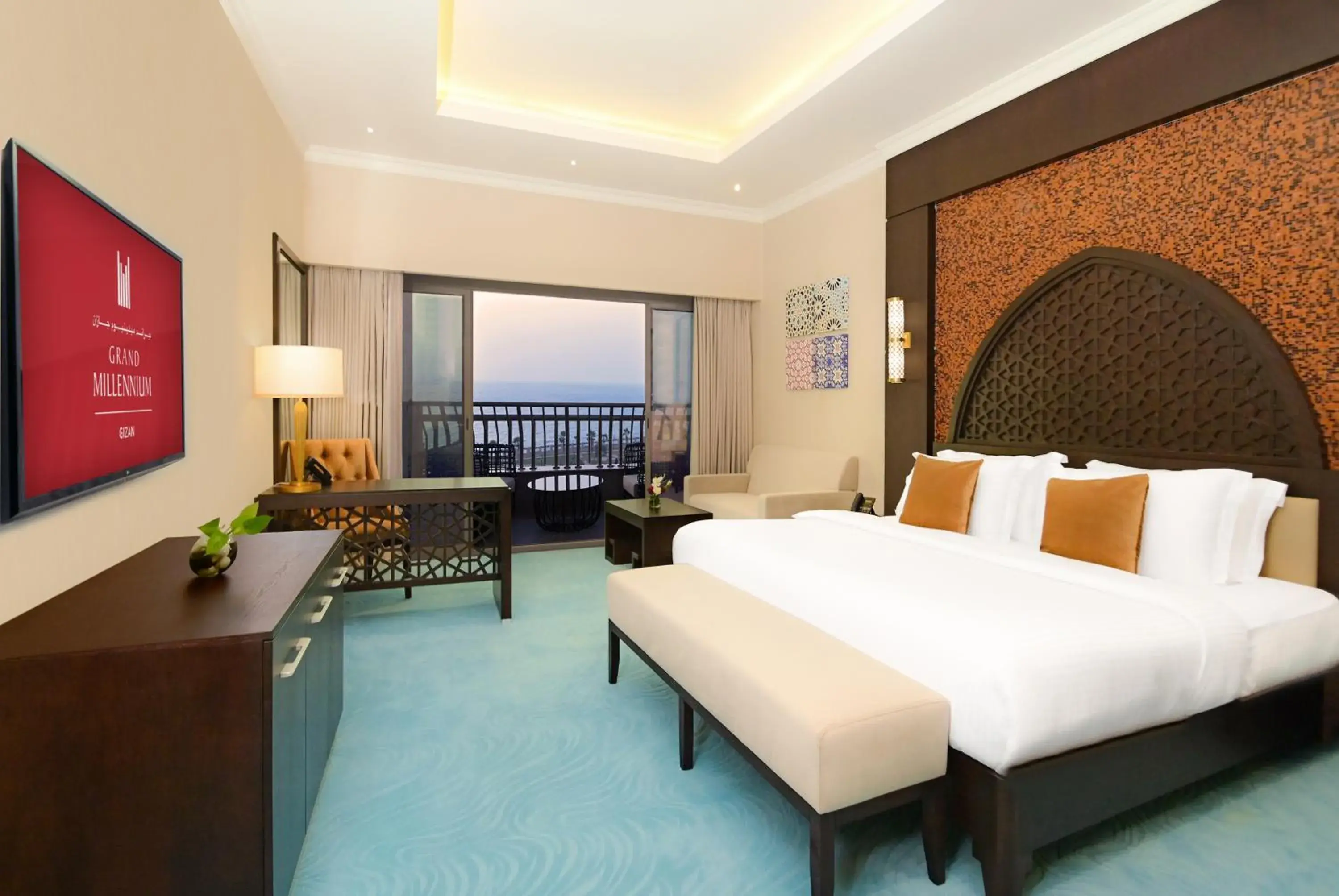 Premium Room King Bed Sea View in Grand Millennium Gizan Premium Room King Bed Sea View in Grand Millennium Gizan