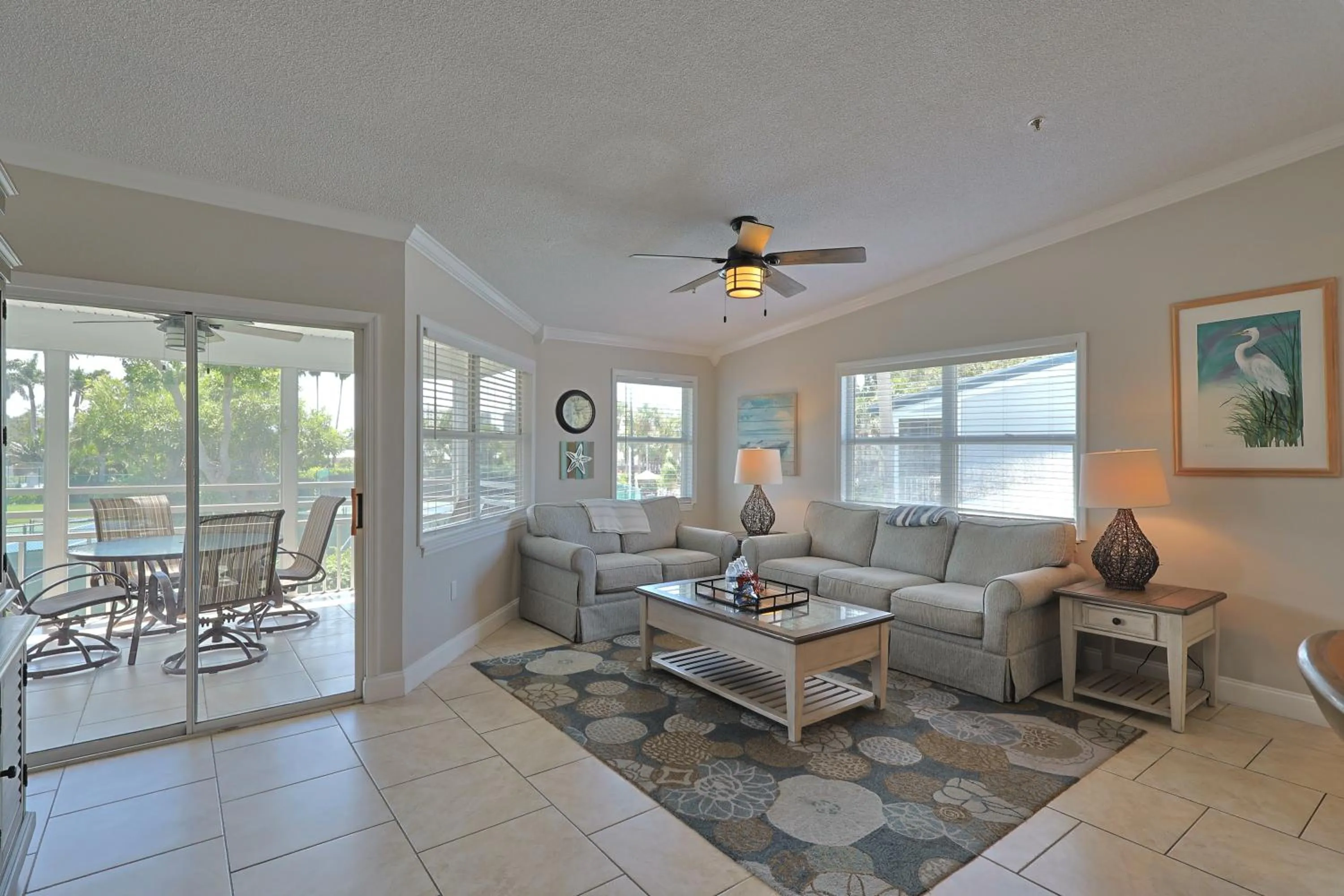 Living room in Siesta Key Island Rentals