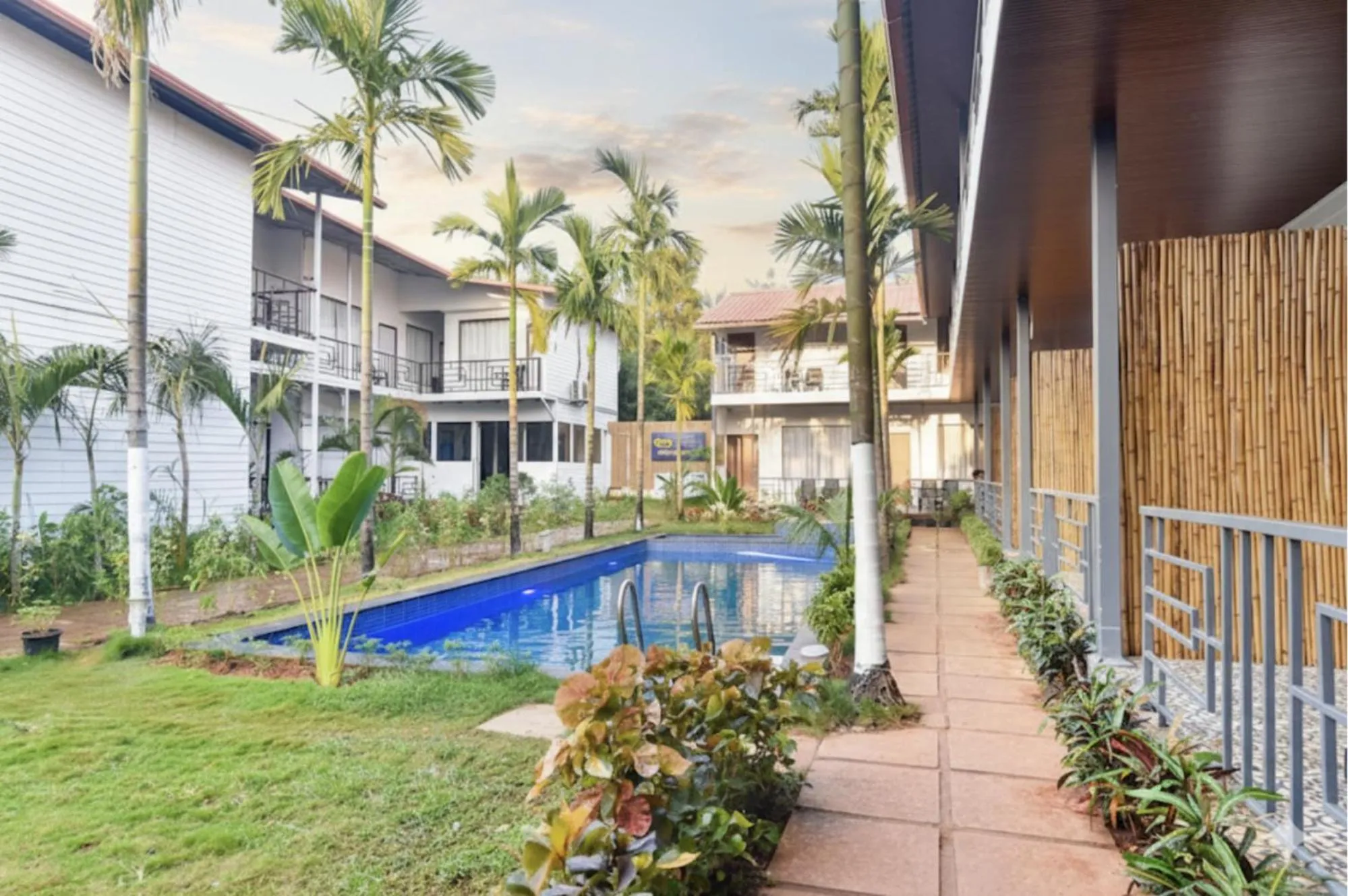Swimming pool in FabHotel Morjim Bliss