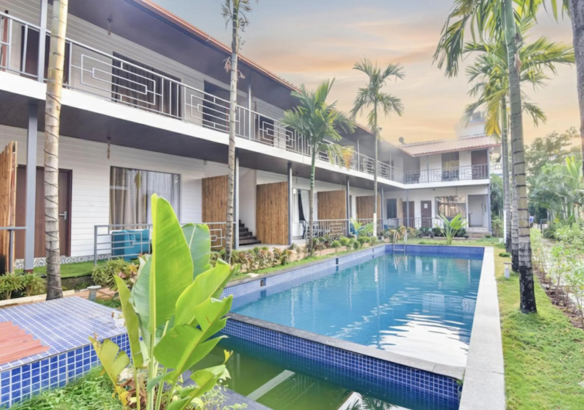 Swimming pool in FabHotel Morjim Bliss