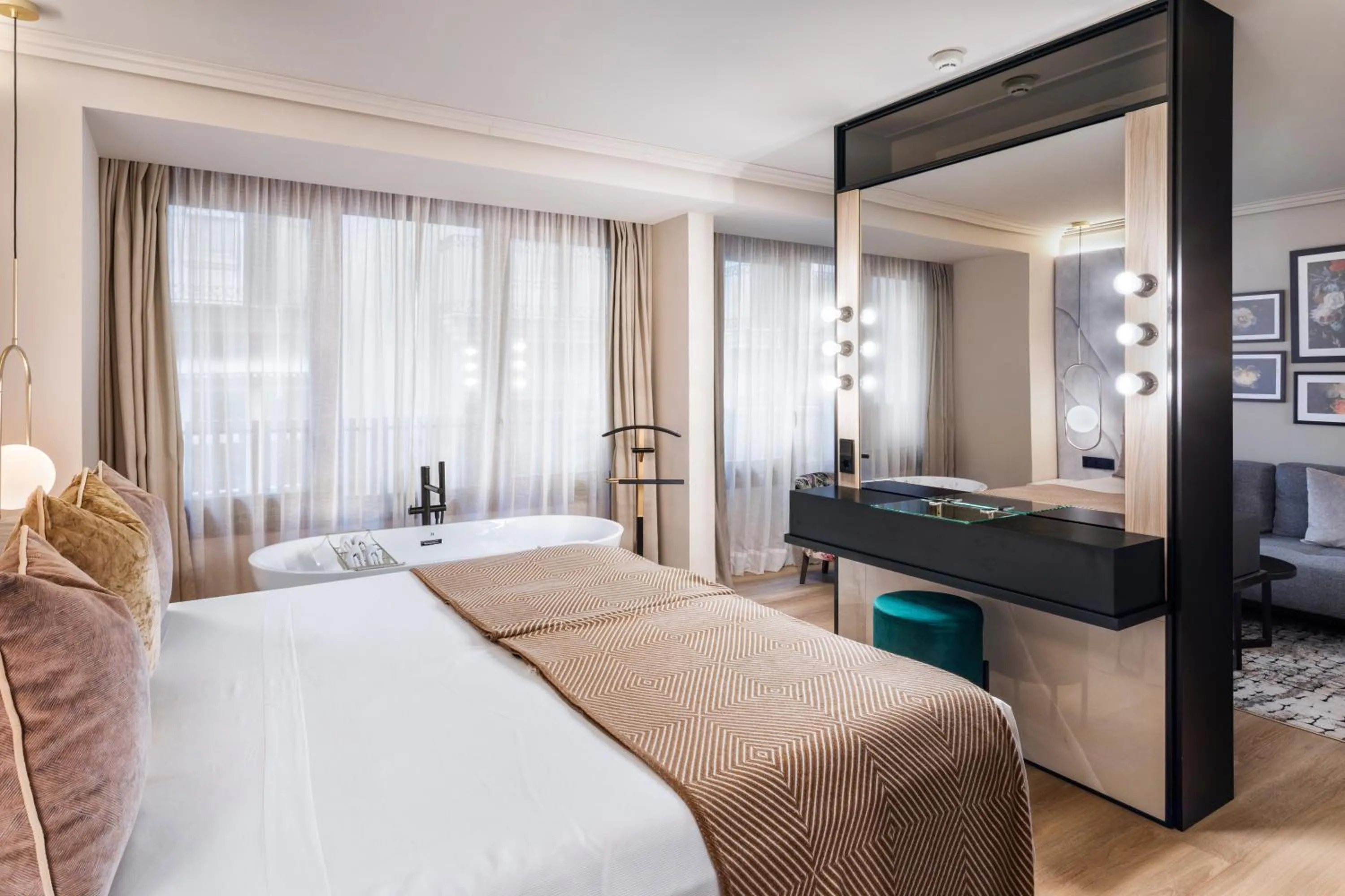 Decorative detail, Bed in Nivia Born Boutique Hotel