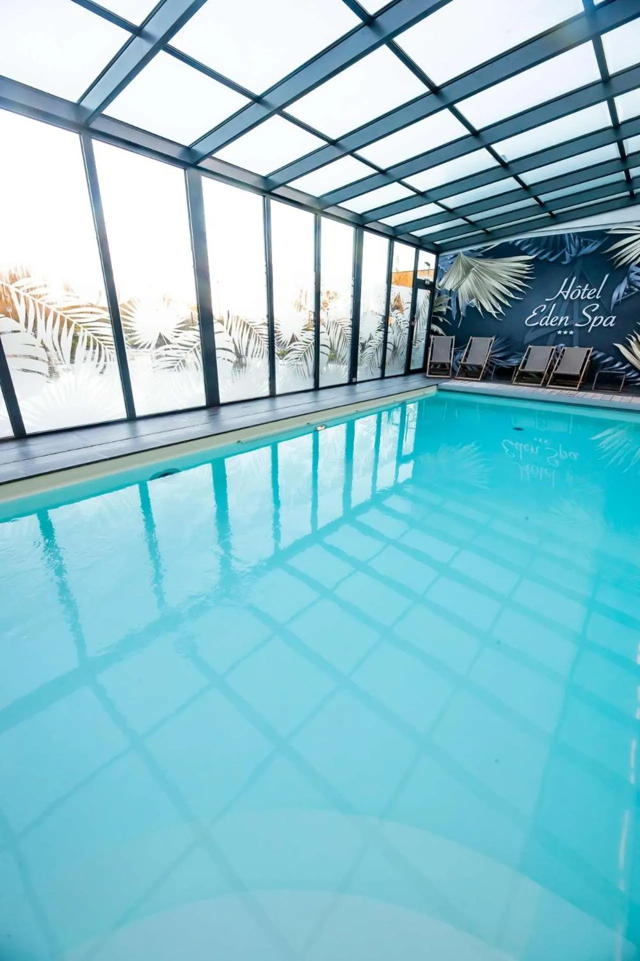 Pool view in Brit Hotel Eden SPA Honfleur