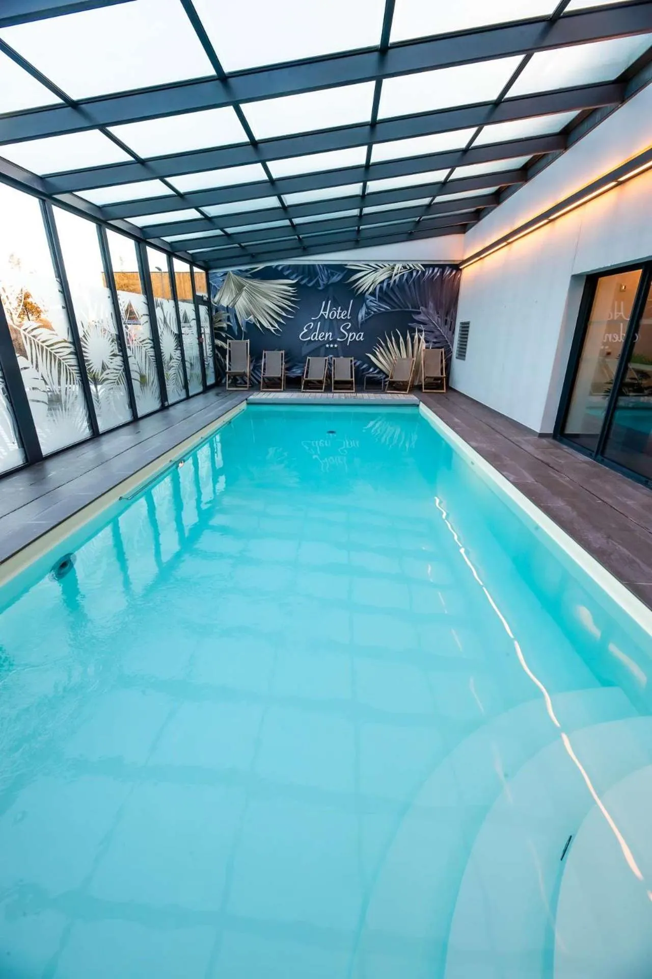 Pool view in Brit Hotel Eden SPA Honfleur