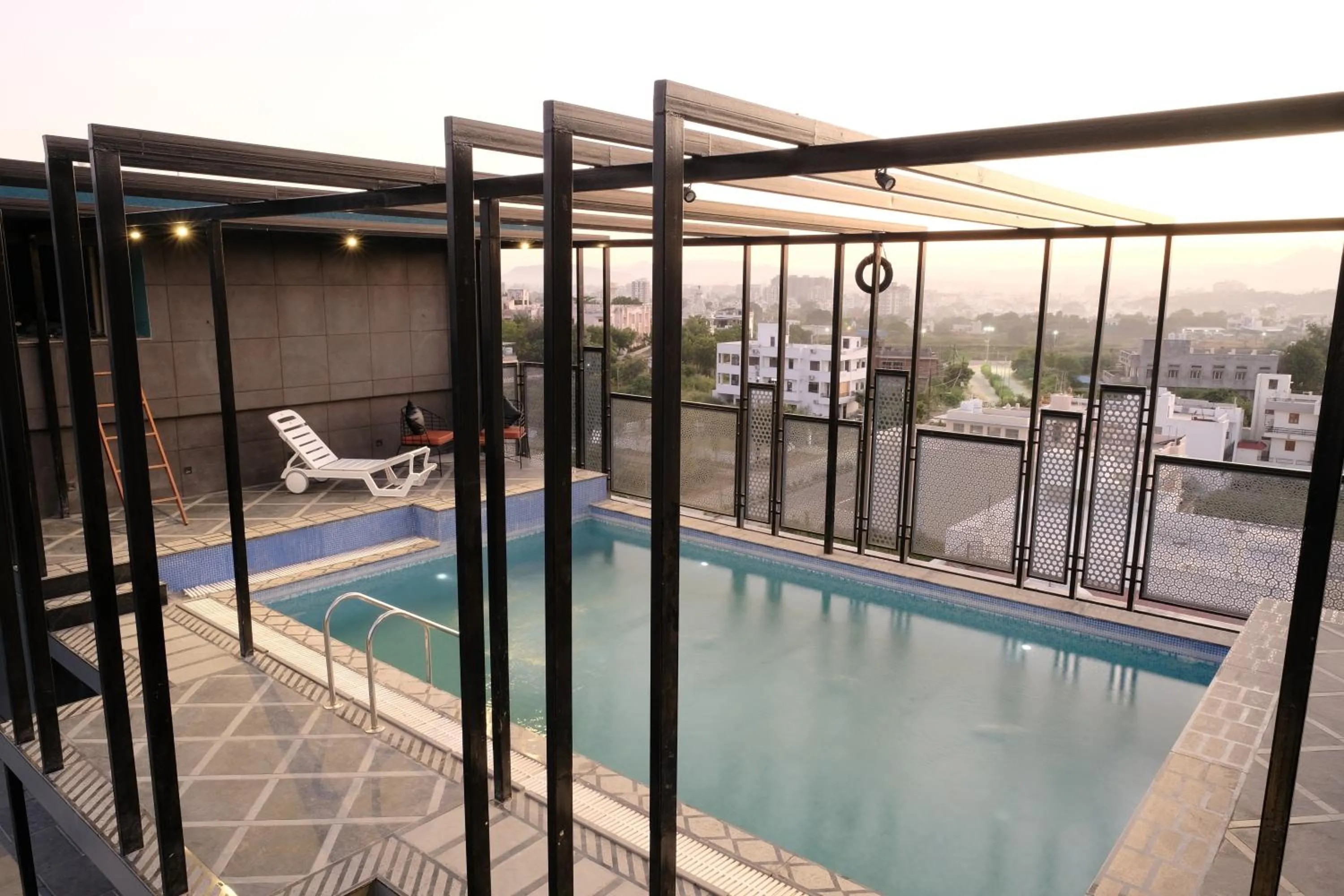 Patio in Suvin Residency with Rooftop Swimming Pool
