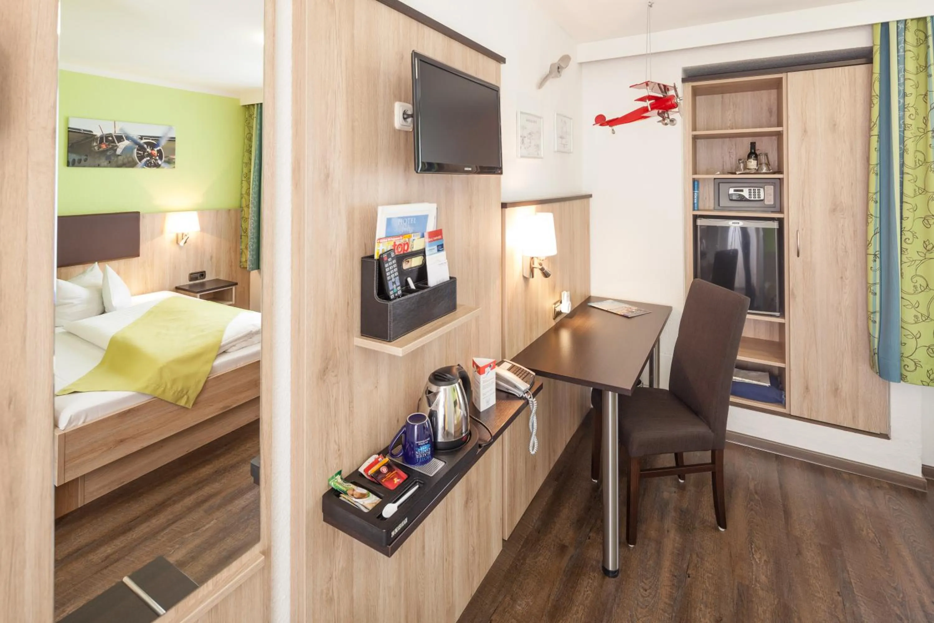 furniture, Bed in Hotel Blauer Karpfen