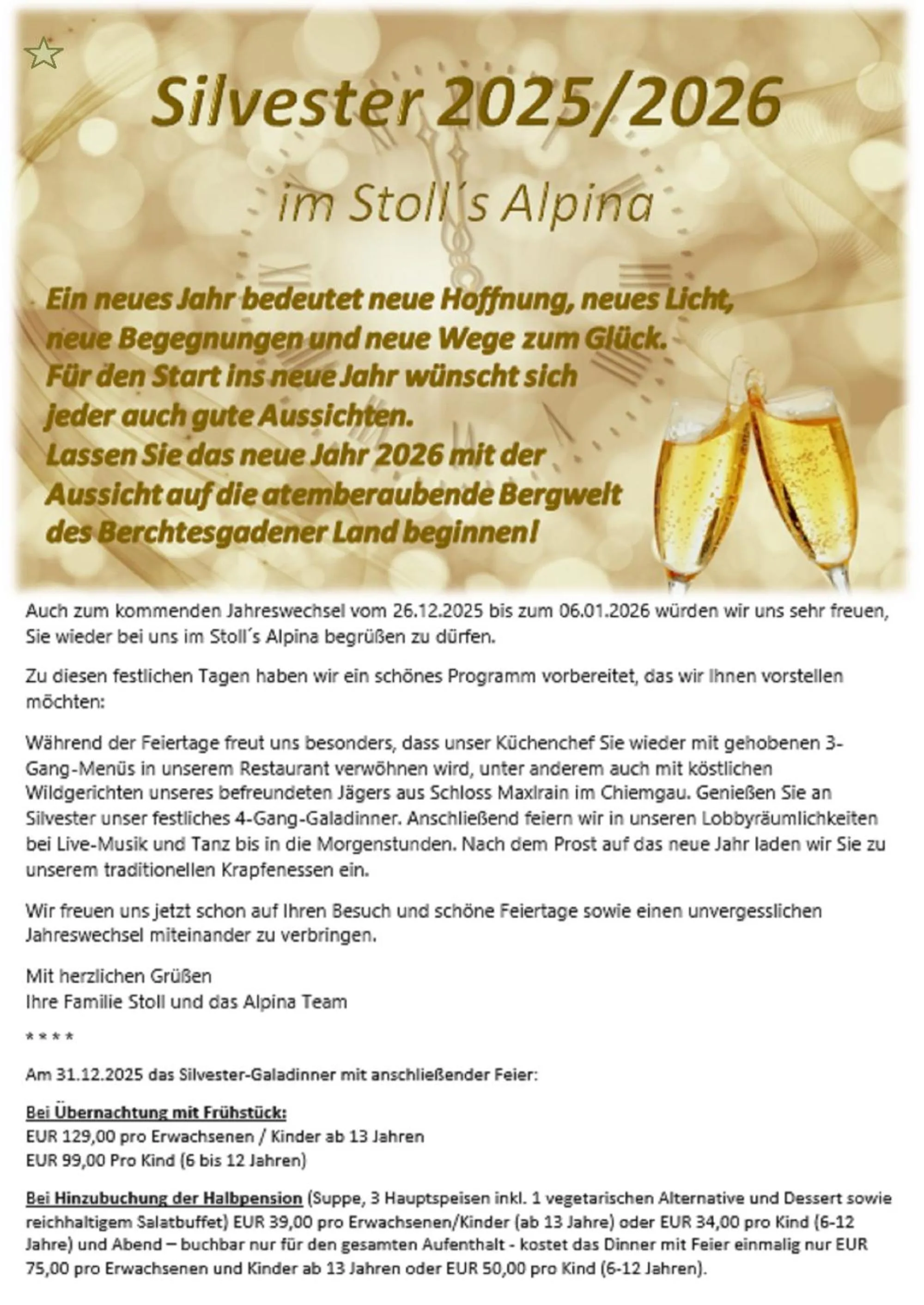 Restaurant/places to eat in Stoll's Hotel Alpina