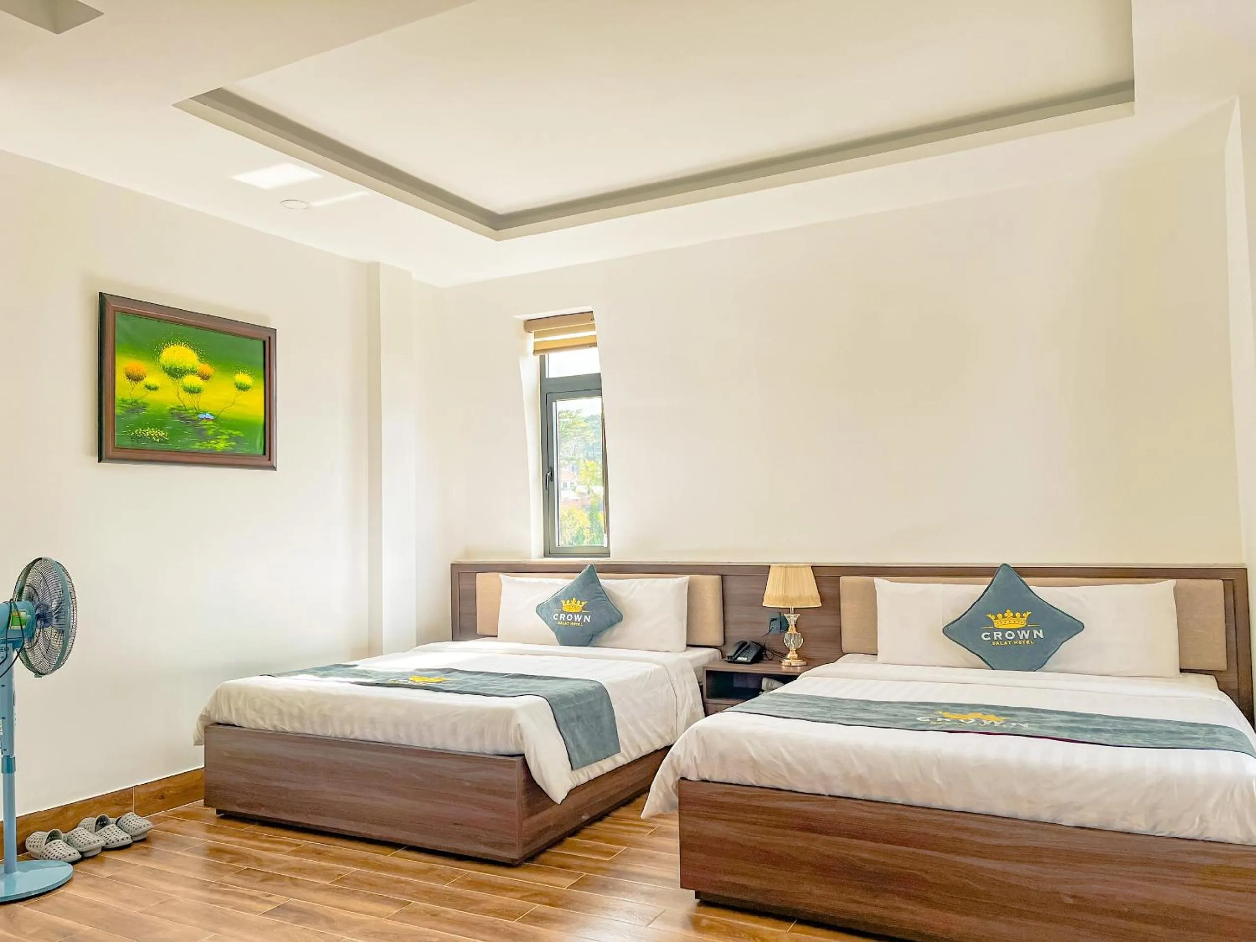 Bed in Crown Dalat Hotel