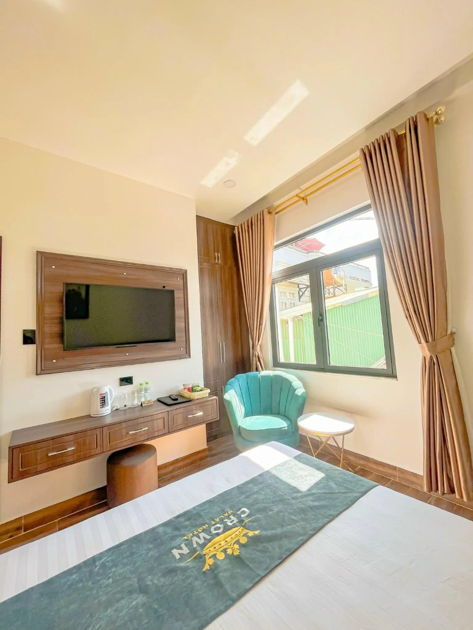 Bed in Crown Dalat Hotel