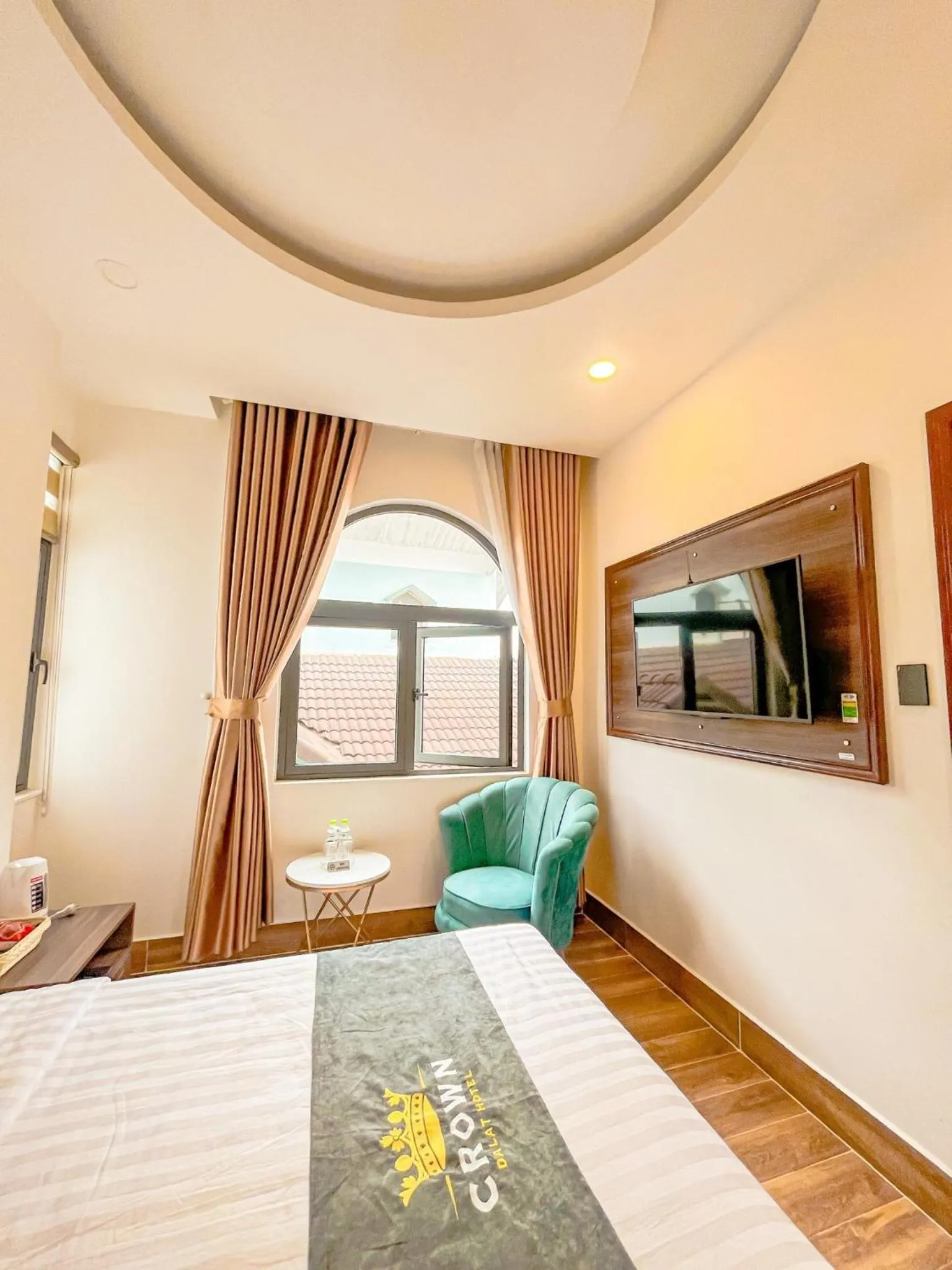 Bed in Crown Dalat Hotel