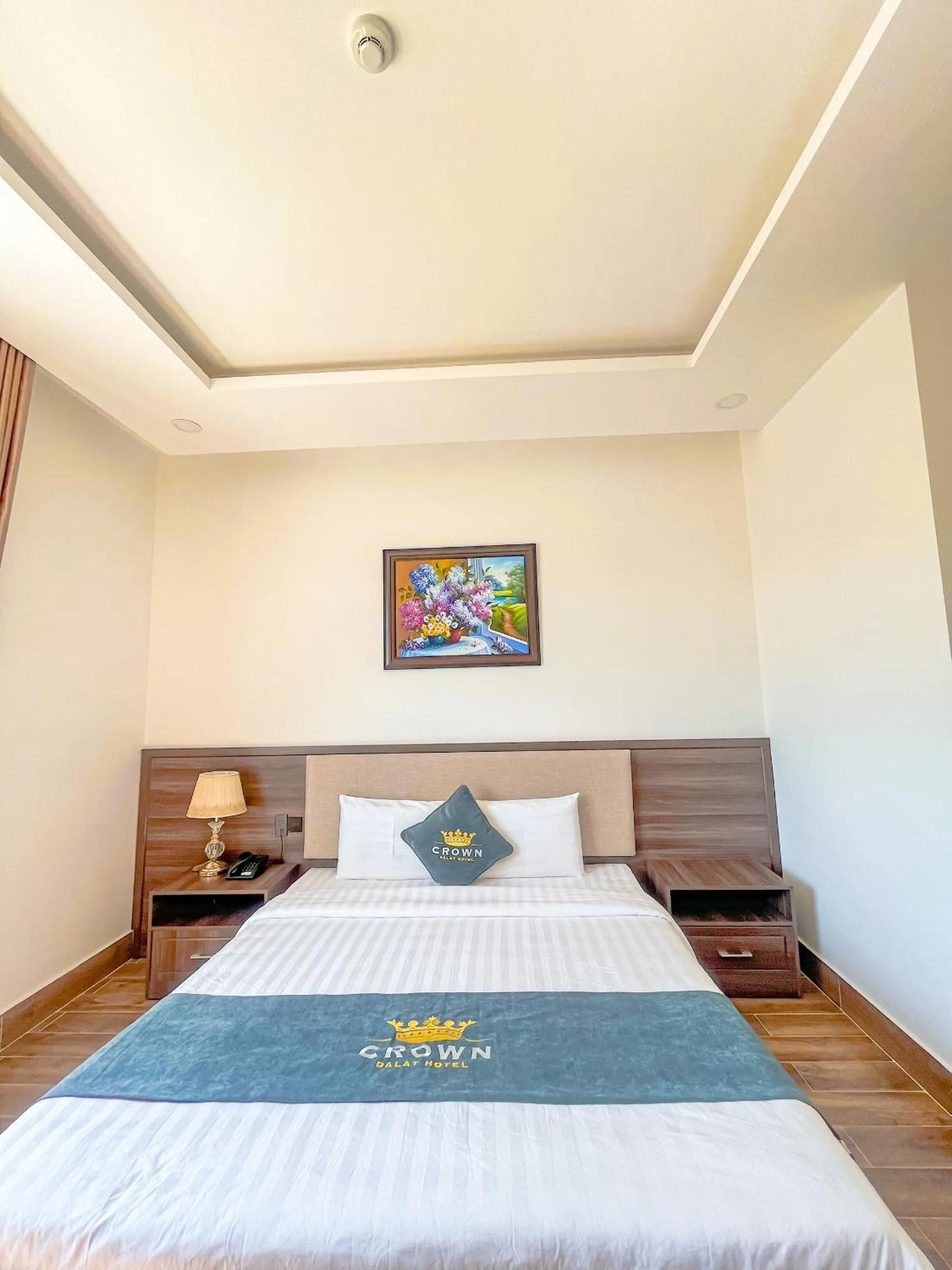 Bed in Crown Dalat Hotel