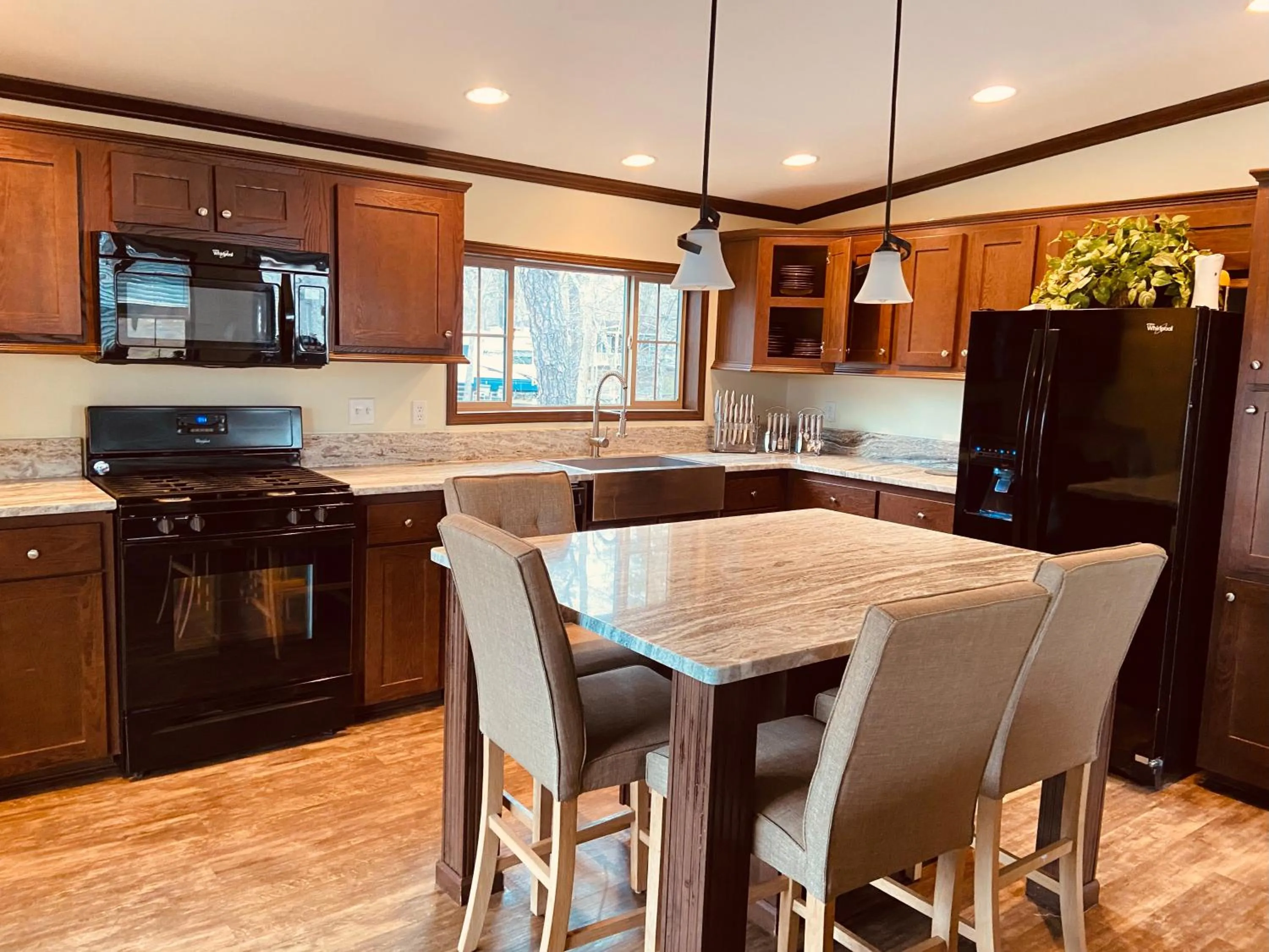 Kitchen or kitchenette in Swan Lake Resort