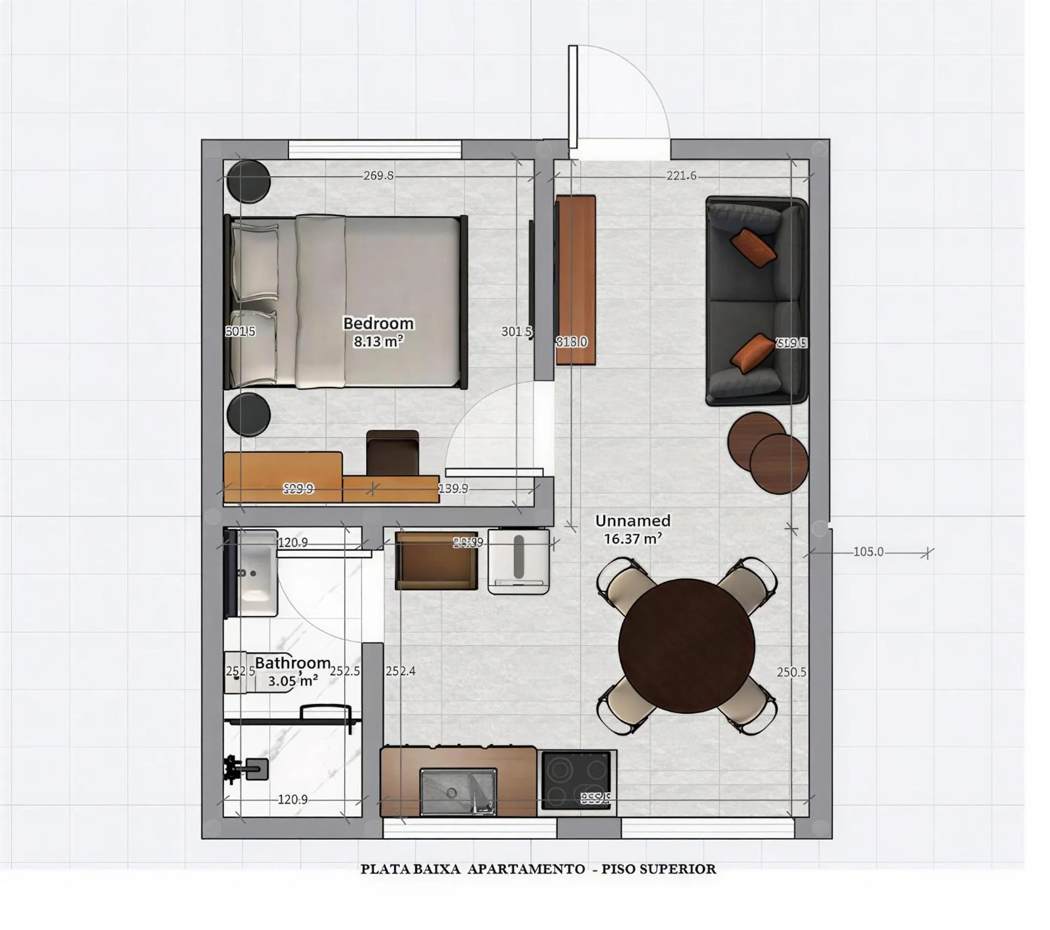 Floor plan in Calamar Flats Paraty