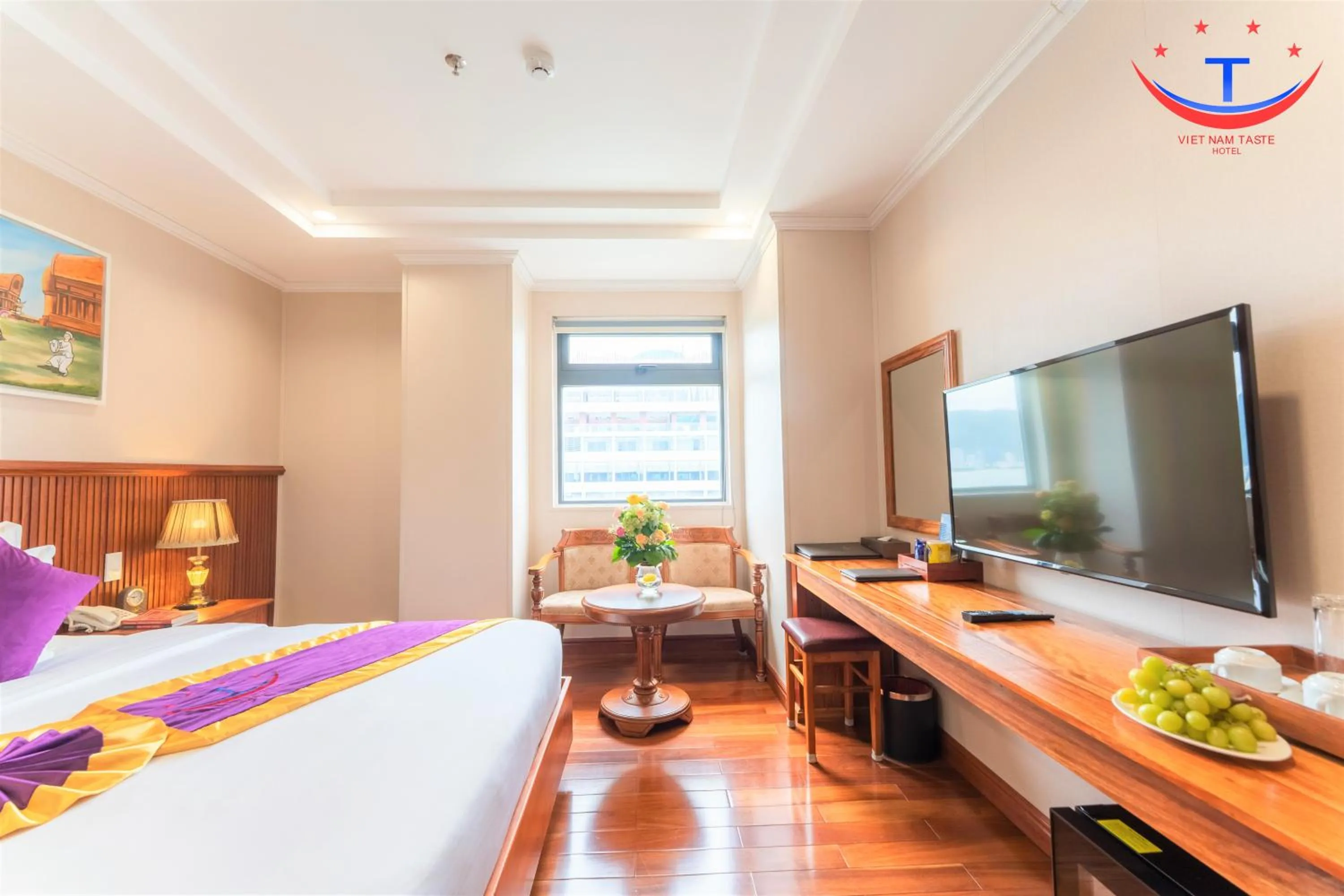 Bedroom, Bed in Vietnam Taste Hotel Quy Nhon - Beachfront