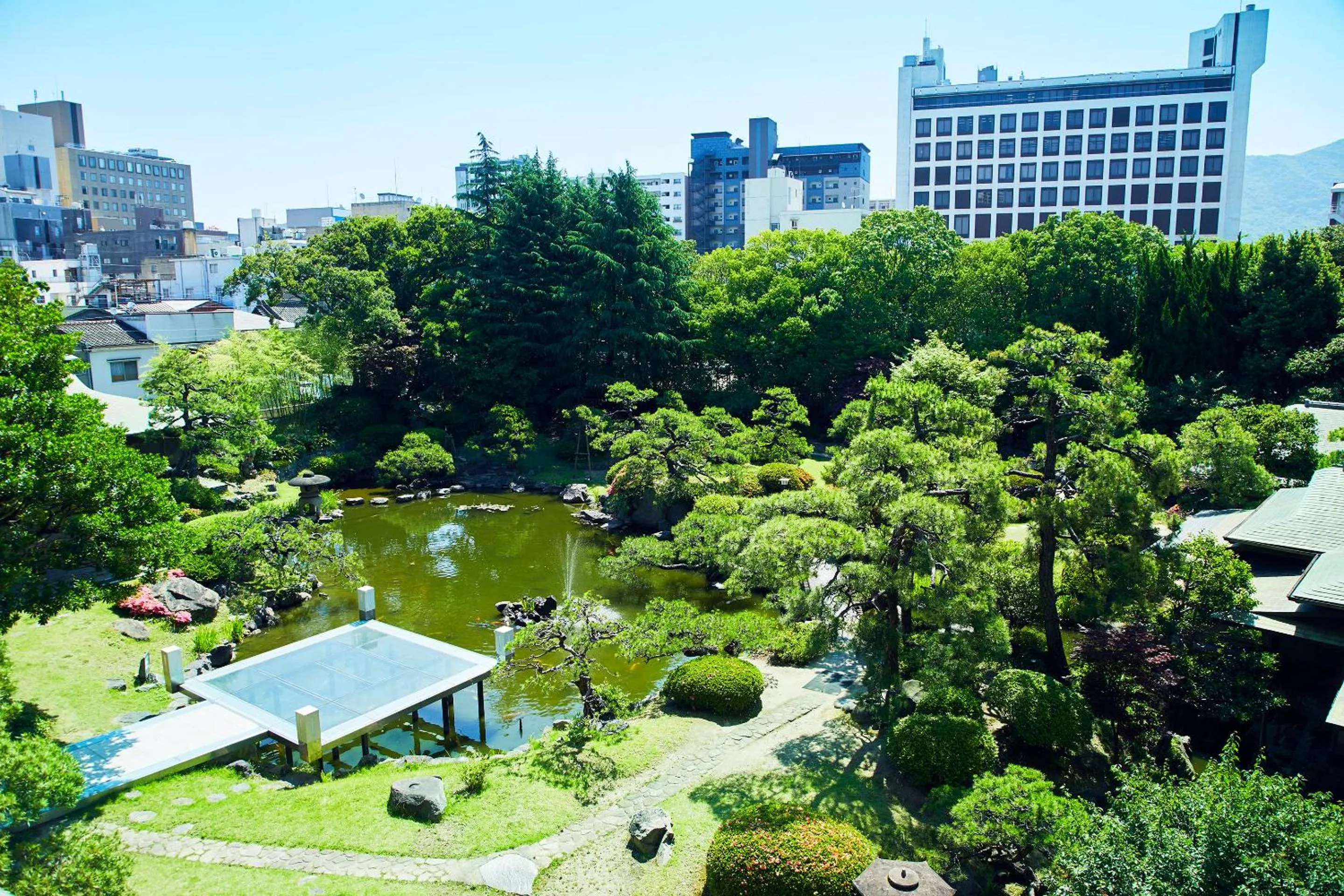 Bird's eye view in Suisui Garden Ryokan (in the Art Hotel Kokura New Tagawa)