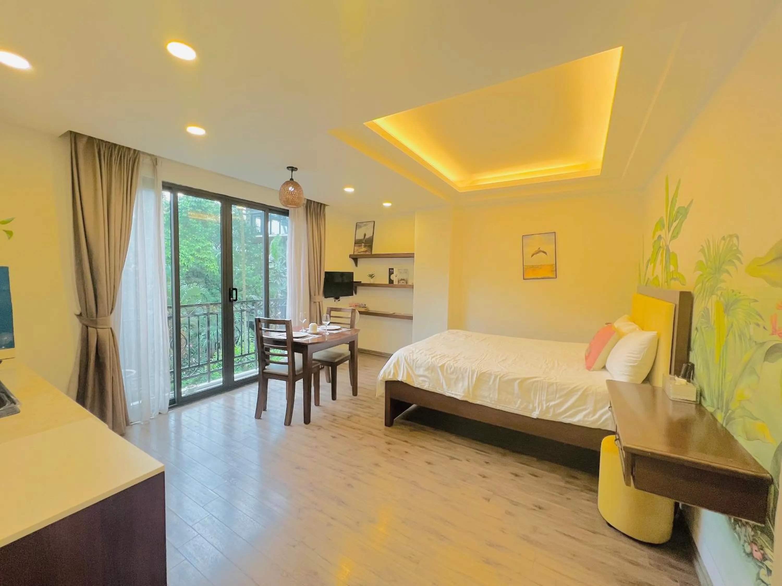 Bedroom, Bed in T98 Westlake Quang An - Tay ho Center Garden View Studio!