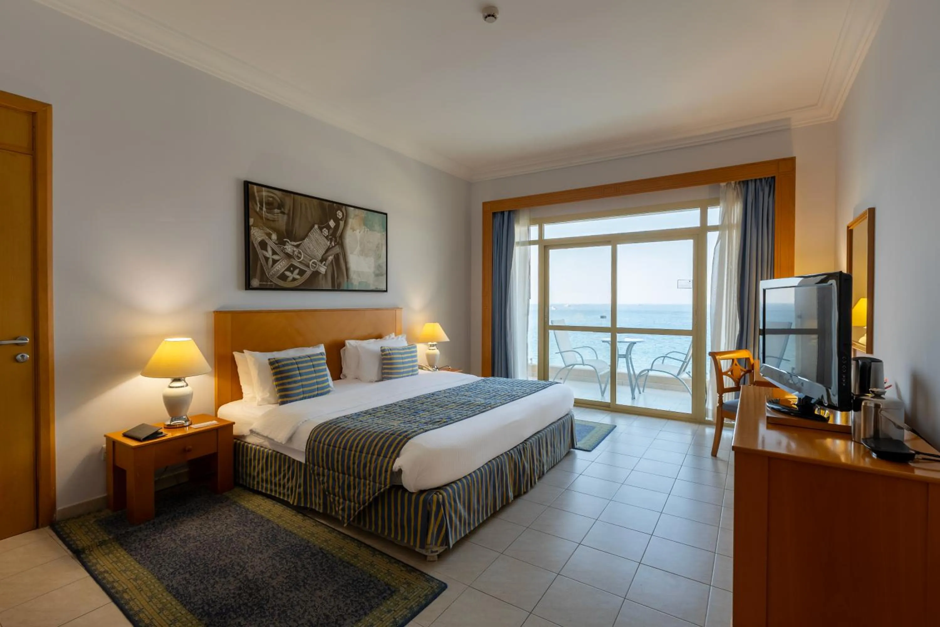 Bed in Atana Khasab Hotel