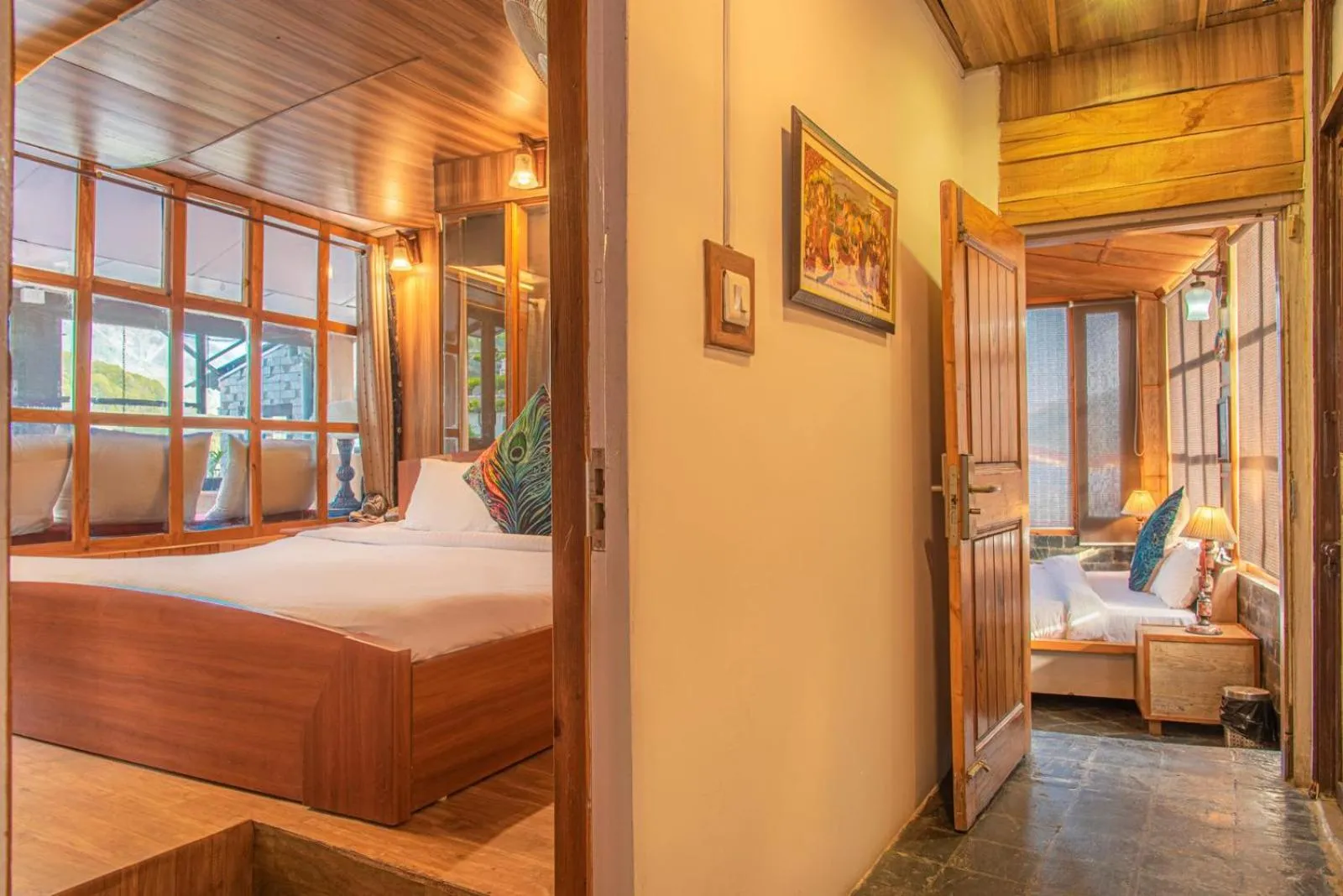 Photo of the whole room, Bed in Nandini Villa Dharamshala