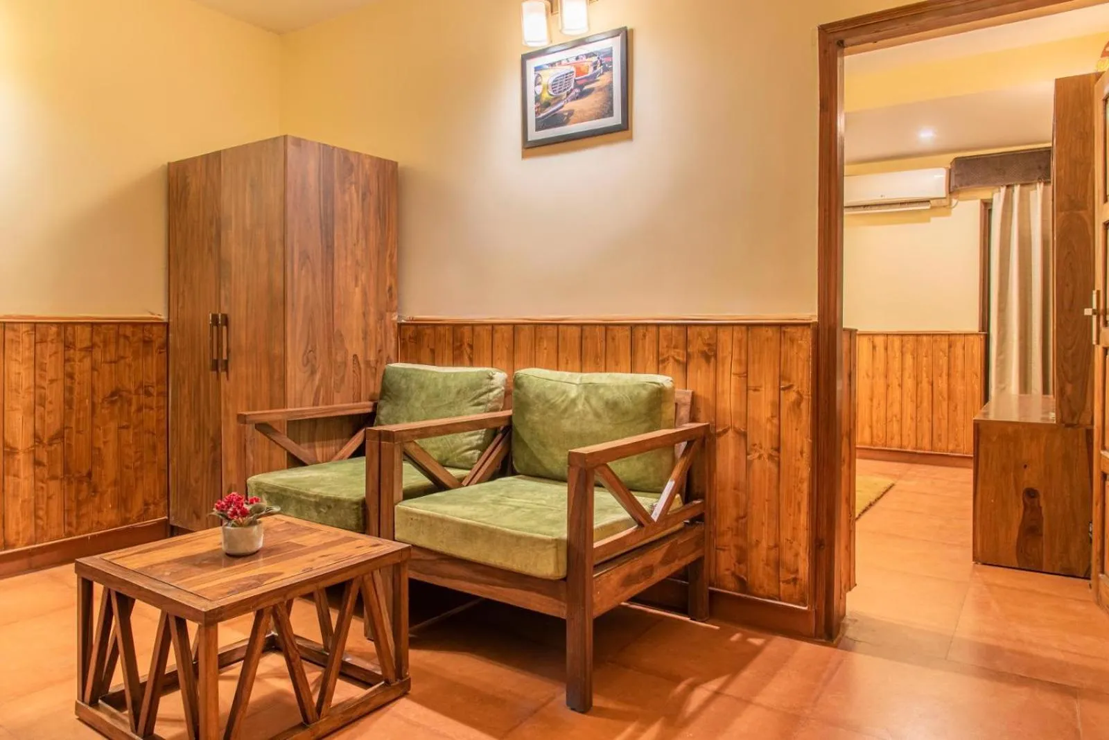 Seating area in Nandini Villa Dharamshala