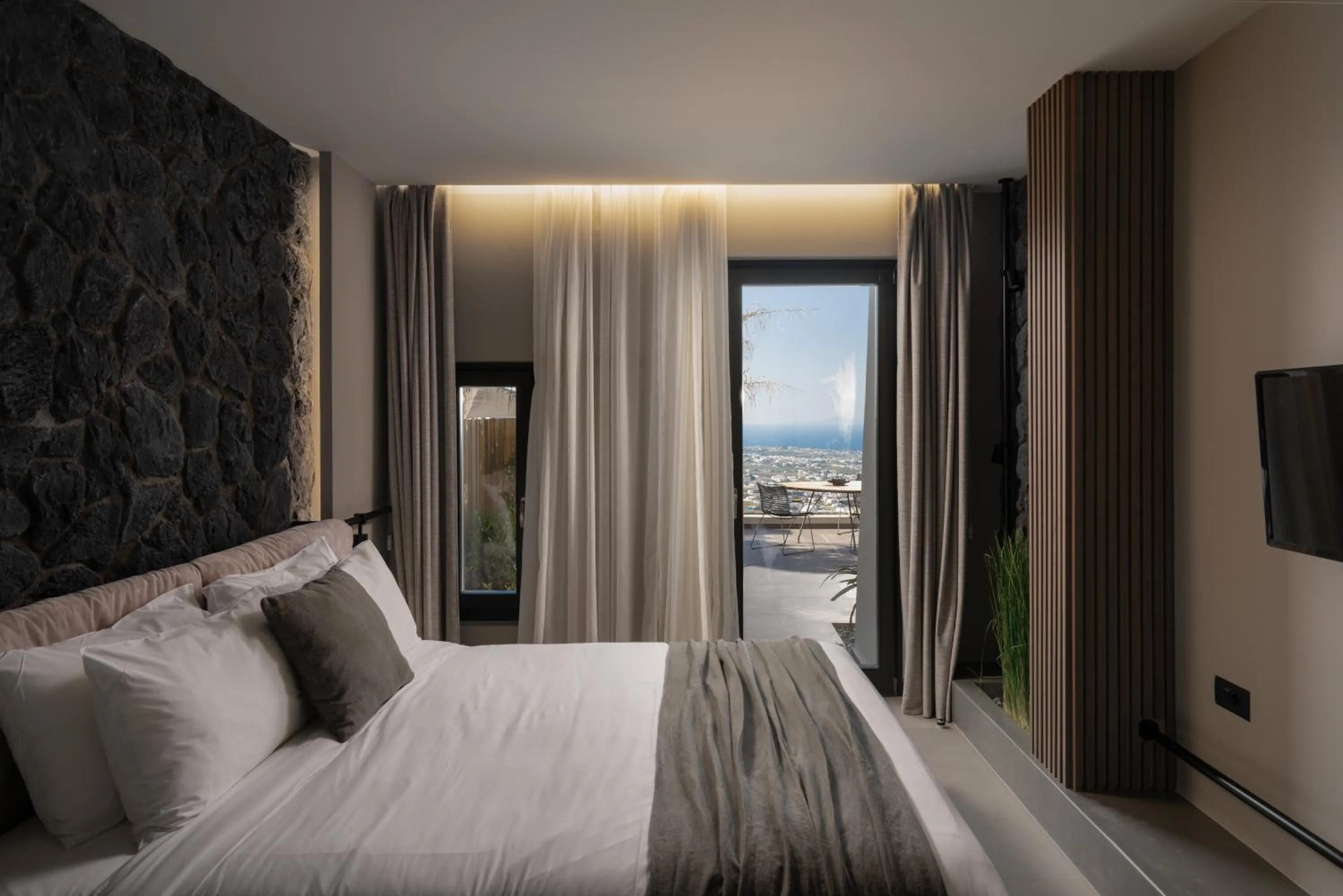 Bed in Apikia Santorini