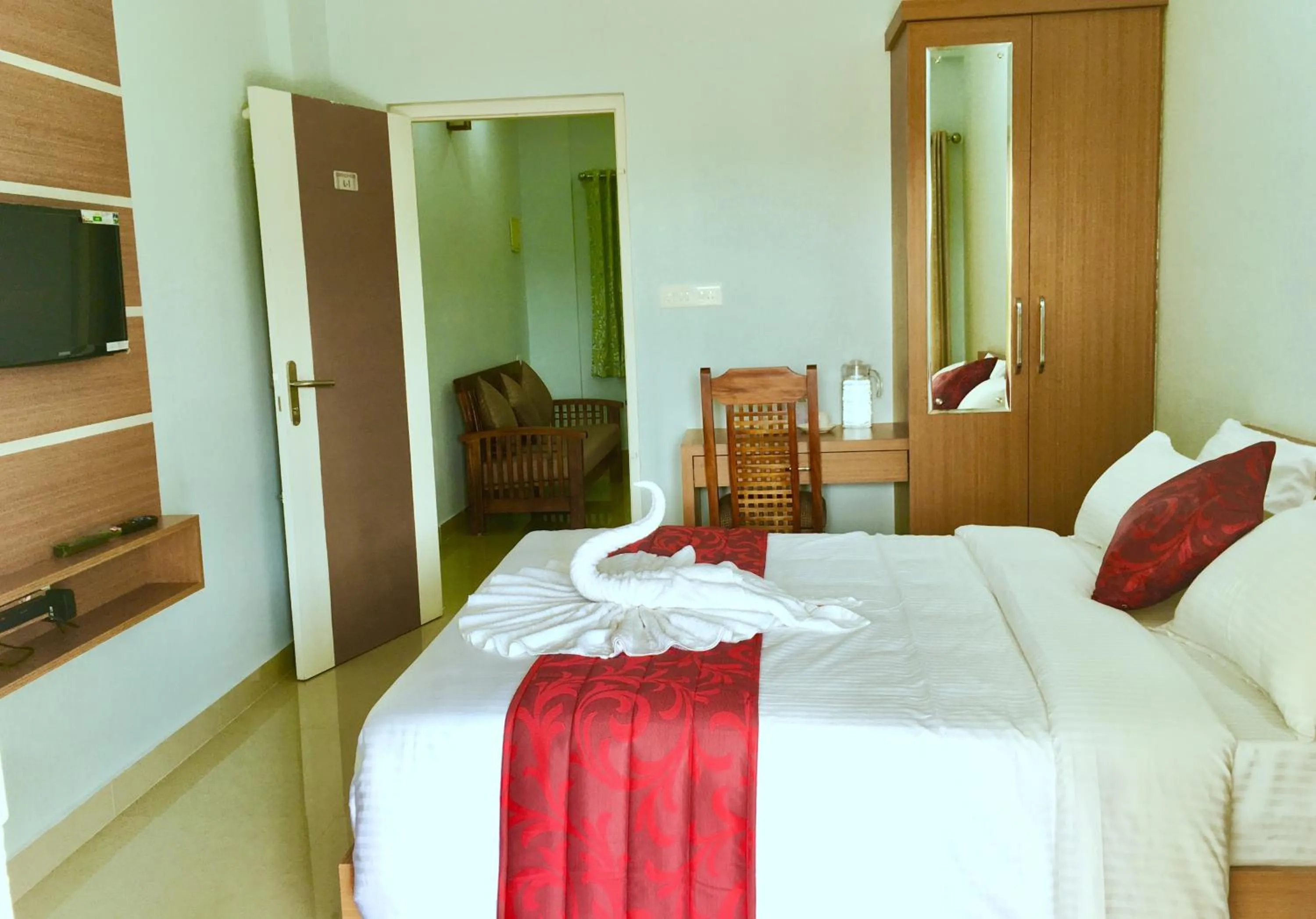 Bed in T Homes Thekkady