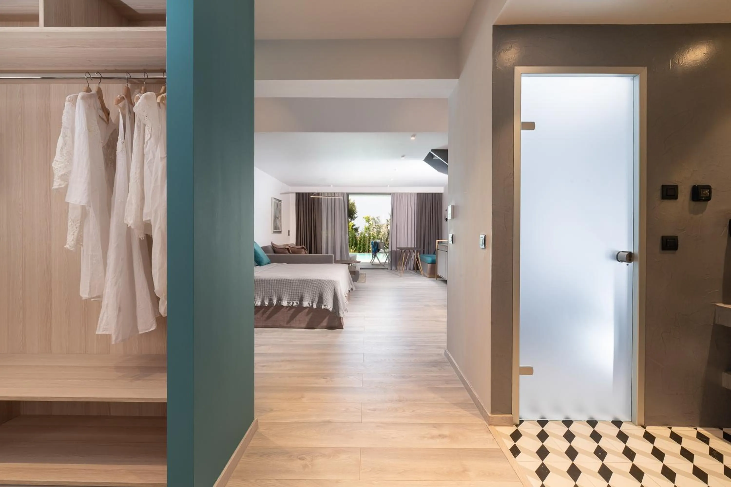 Living room in Lagomandra Luxury Suites with Private Pools