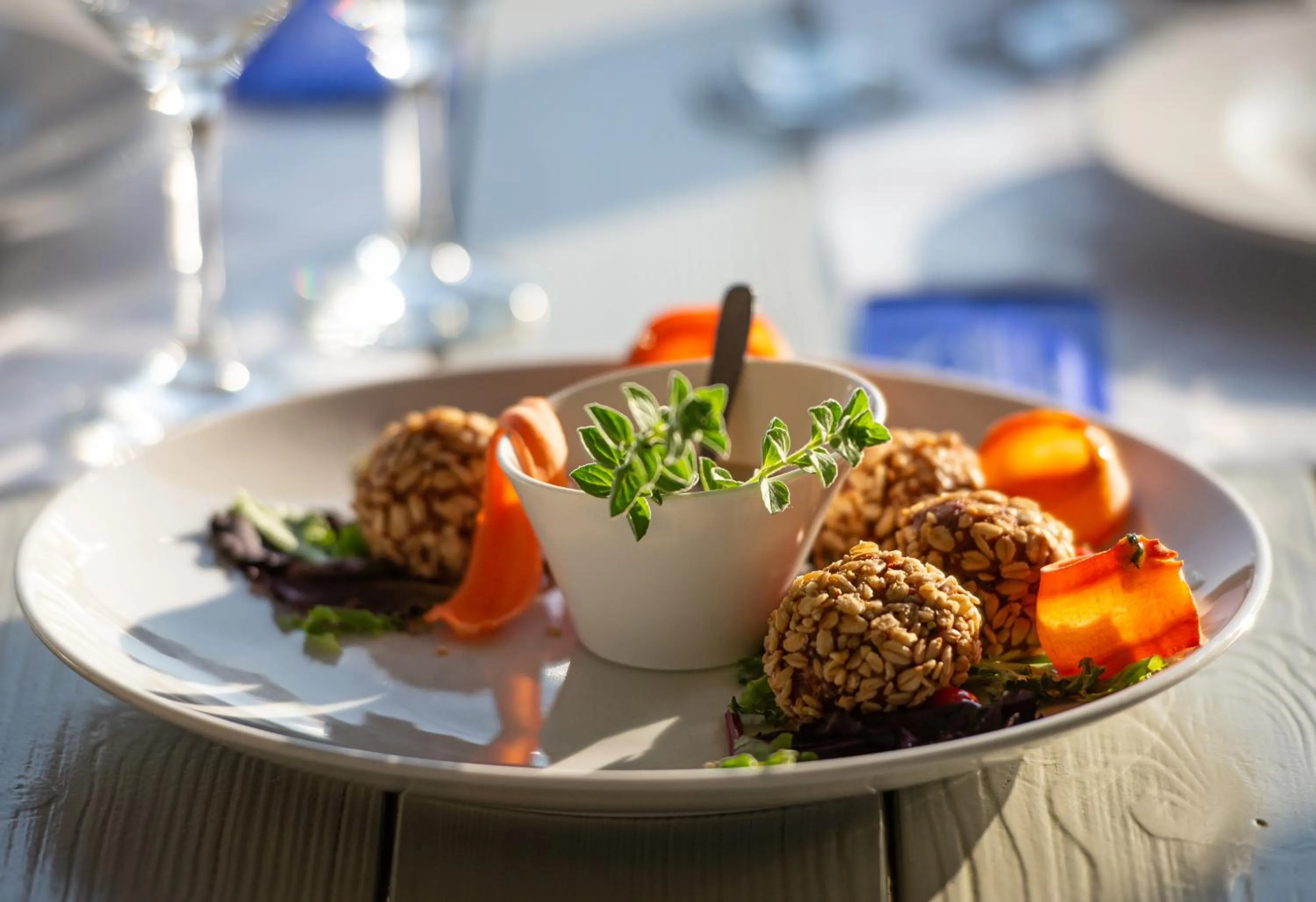 Food close-up in Lagomandra Luxury Suites with Private Pools