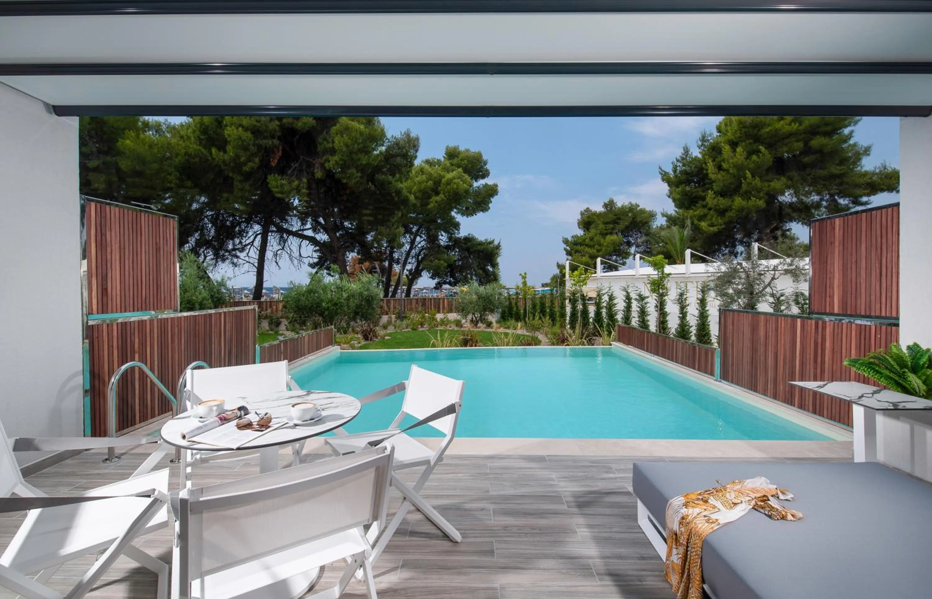 Balcony/Terrace in Lagomandra Luxury Suites with Private Pools