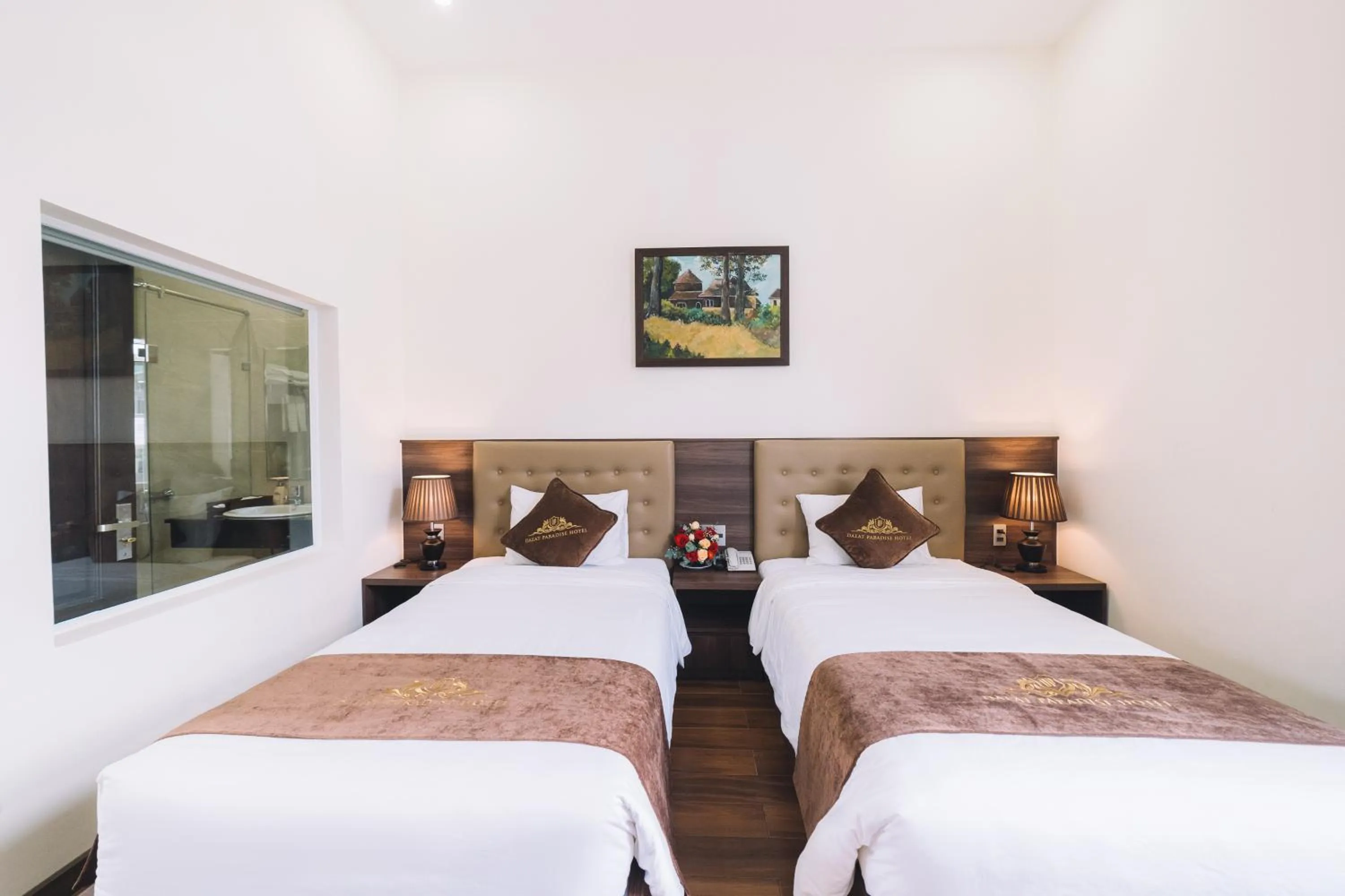 Bed in Dalat Paradise Hotel