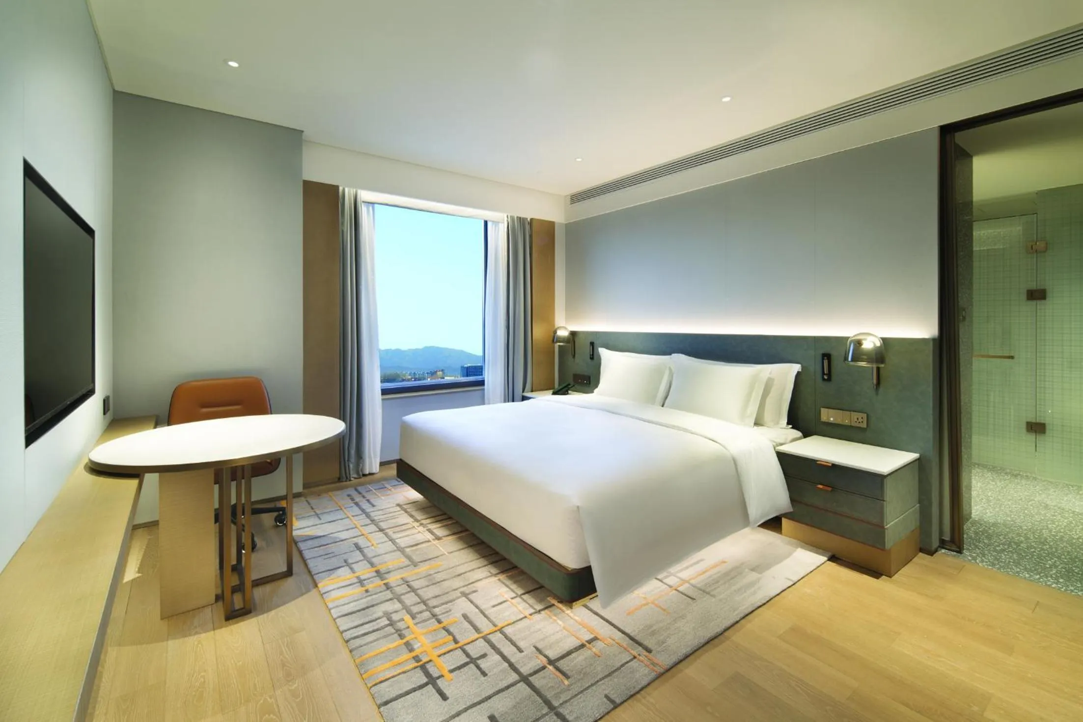Seating area, Bed in Crowne Plaza Beijing Badaling by IHG