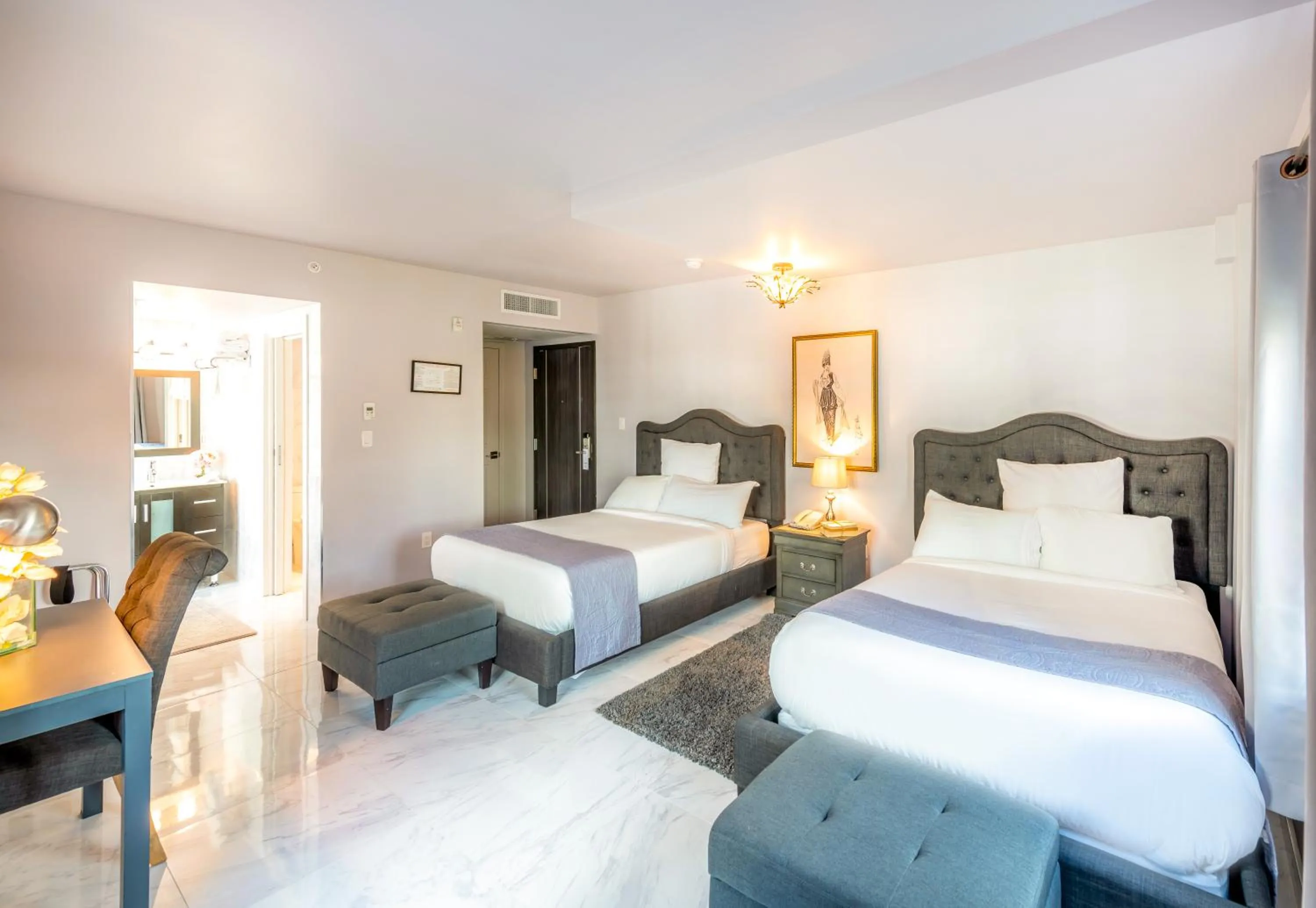 Bed in Secret Garden Miami Beach